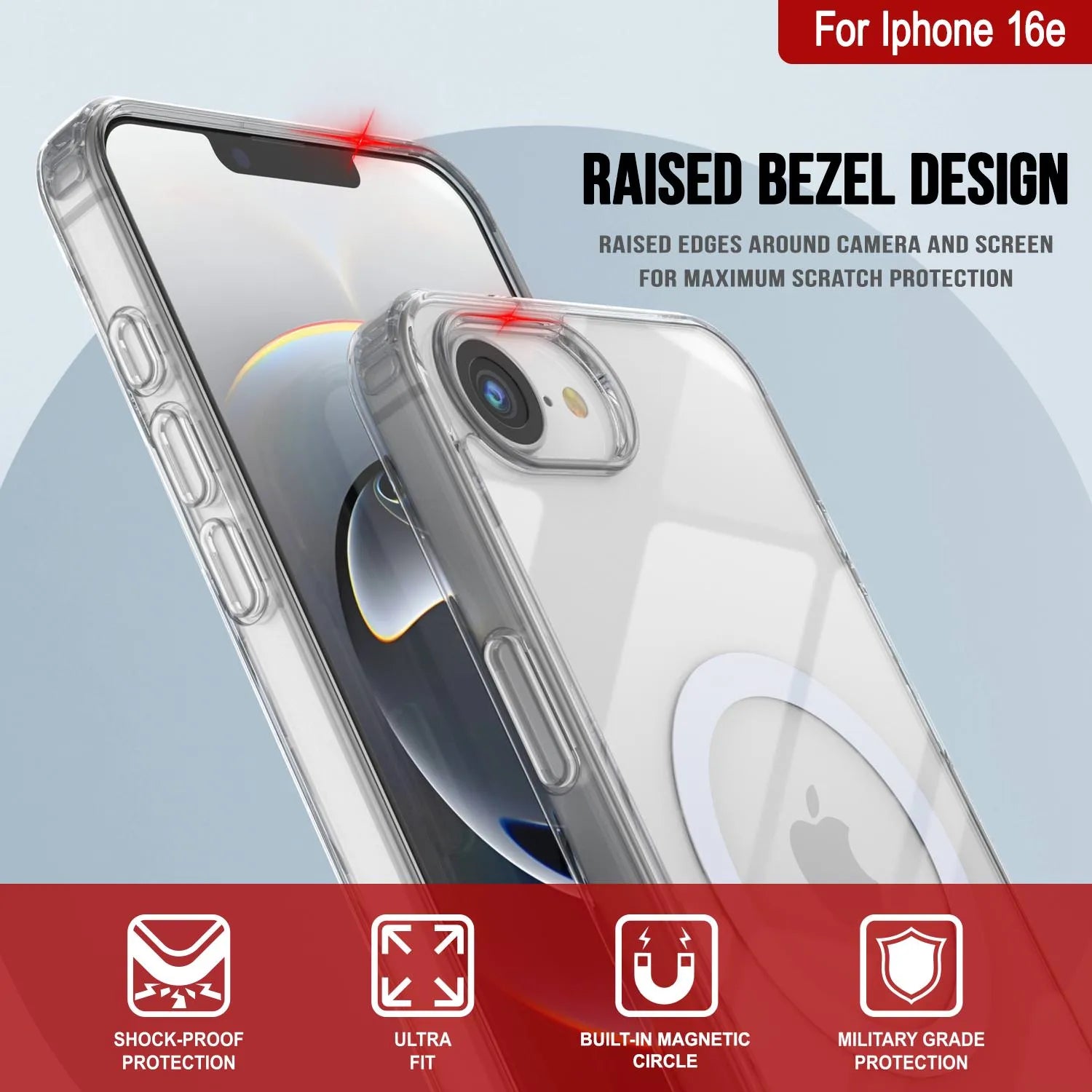 Punkcase iPhone 16e Magnetic Wireless Charging Case [ClearMag Series][Clear]