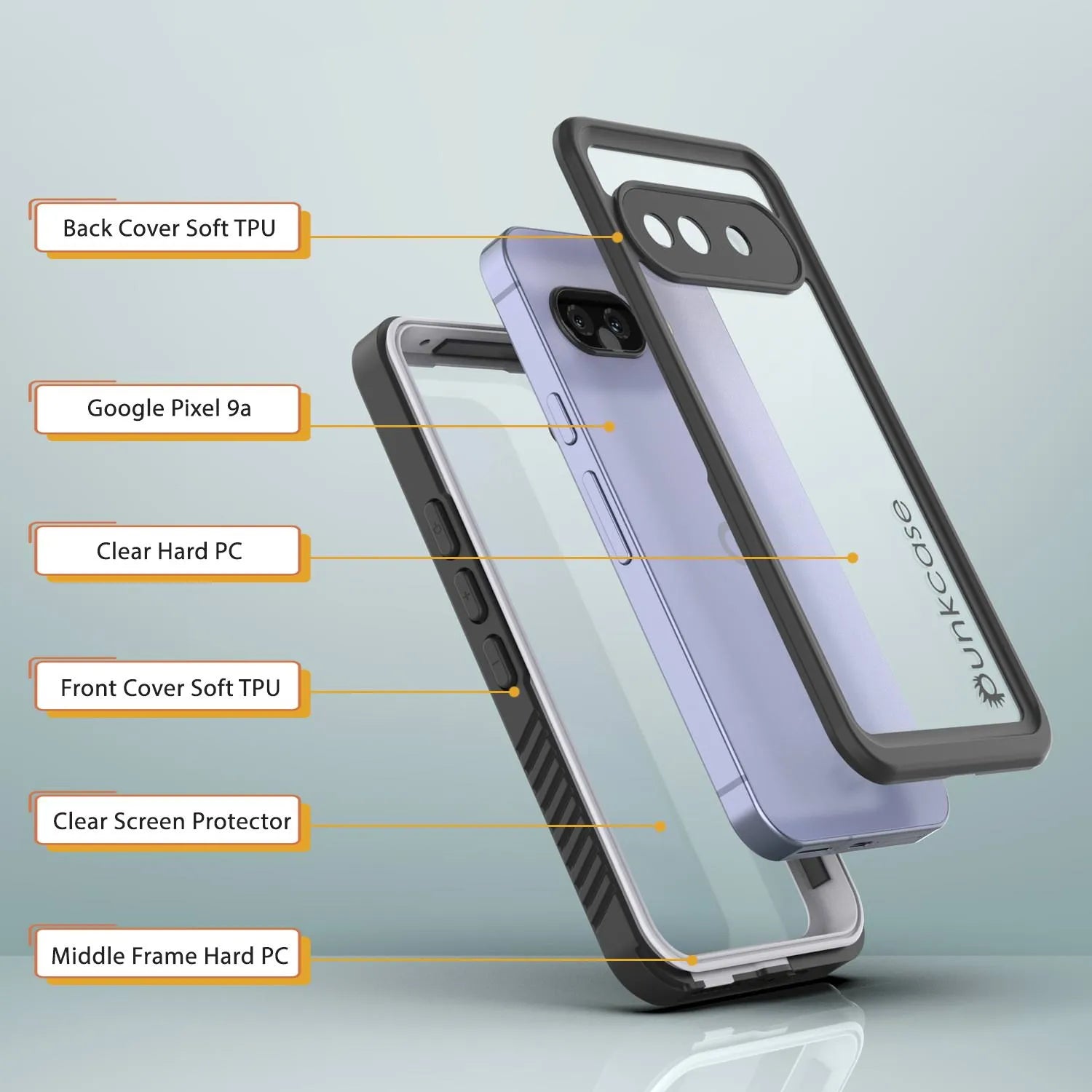 Google Pixel 9a Waterproof Case, Punkcase [Extreme Series] Armor Cover W/ Built In Screen Protector [White]