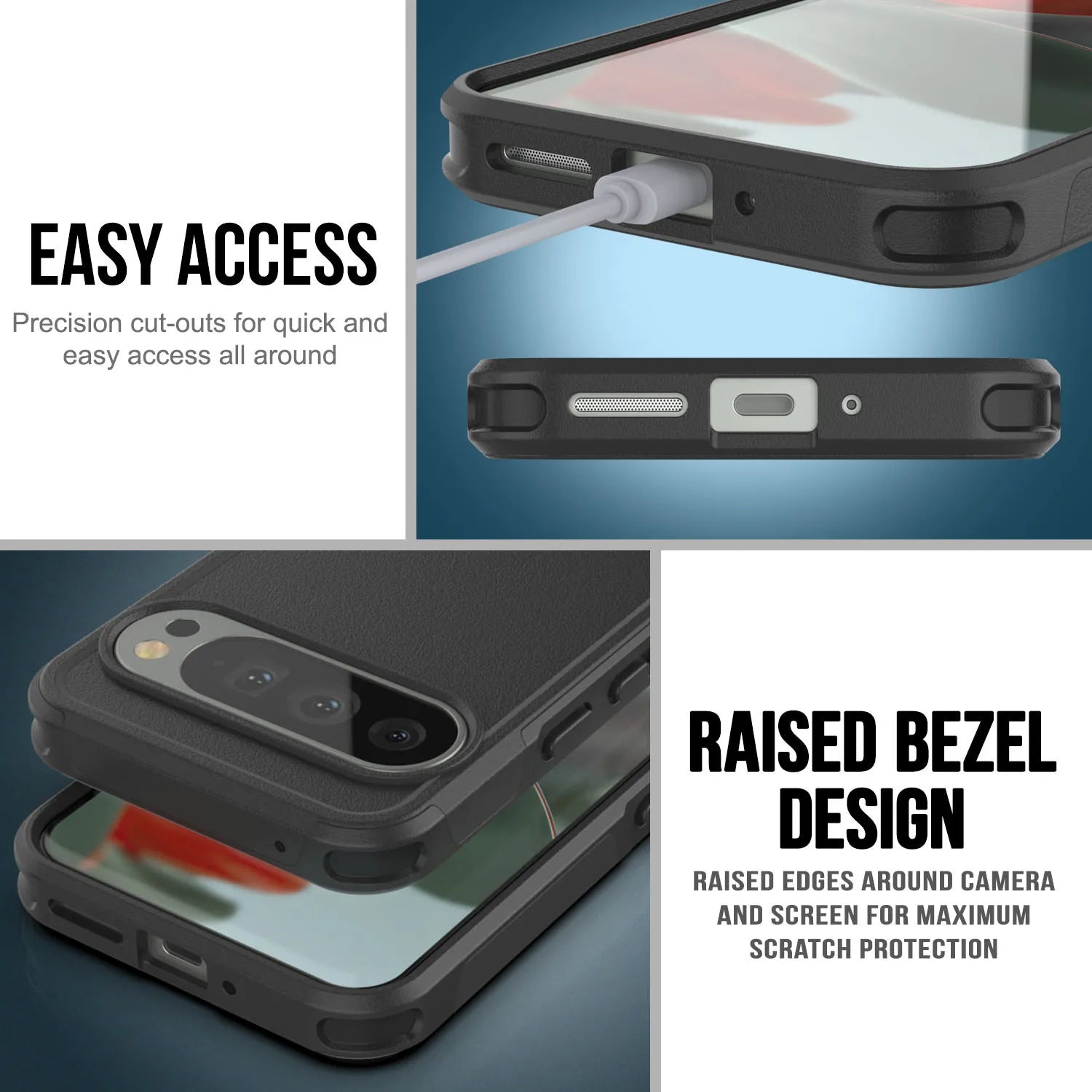 PunkCase Google Pixel 9 Pro XL Case, [Spartan 2.0 Series] Clear Rugged Heavy Duty Cover W/Built in Screen Protector [Dark Green]