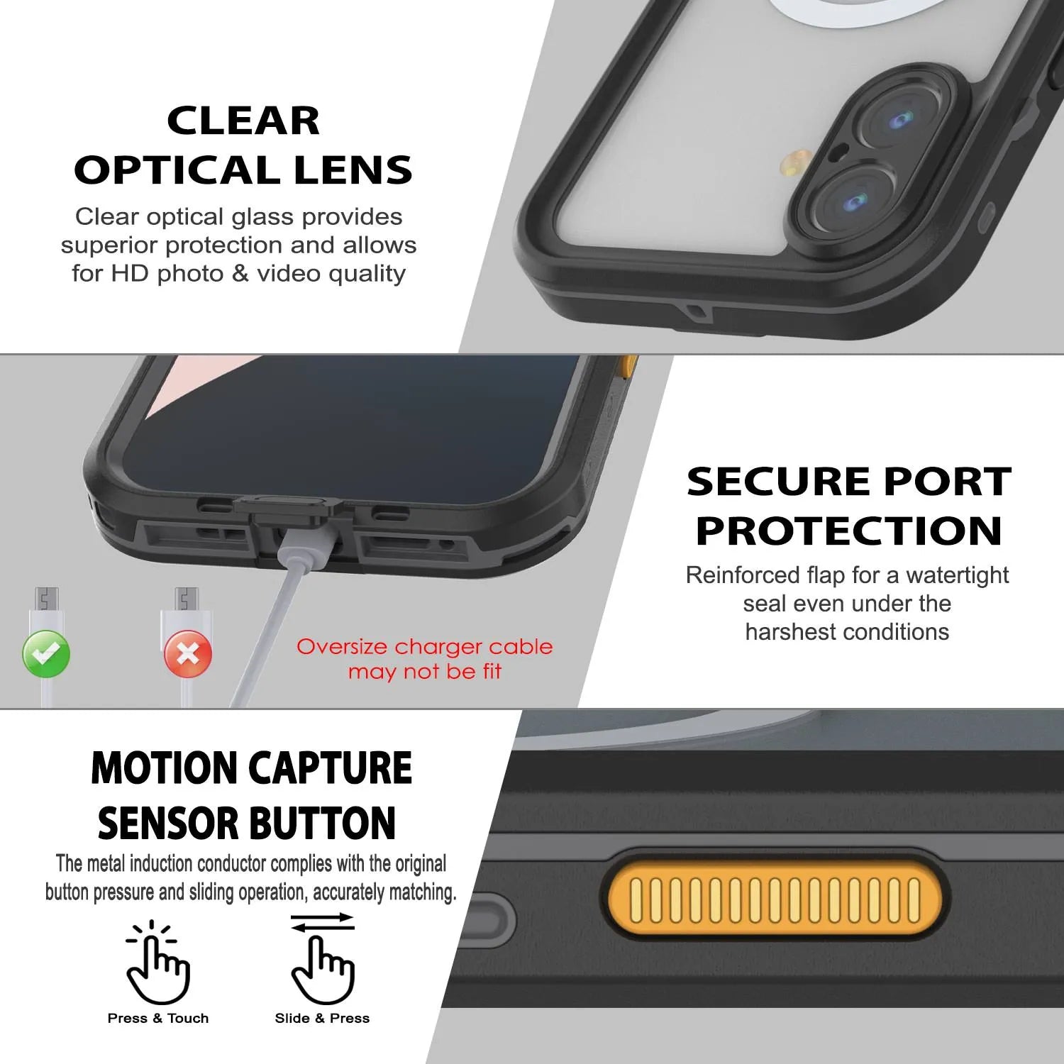iPhone 17 Waterproof IP68 Case, Punkcase [Clear] [StudStar Series] [Slim Fit] [Dirtproof]