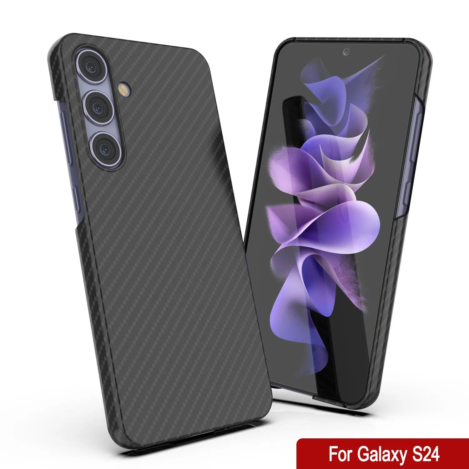 Galaxy S24 Case, Punkcase CarbonShield, Heavy Duty & Ultra Thin Cover [shockproof][non slip] [Black]