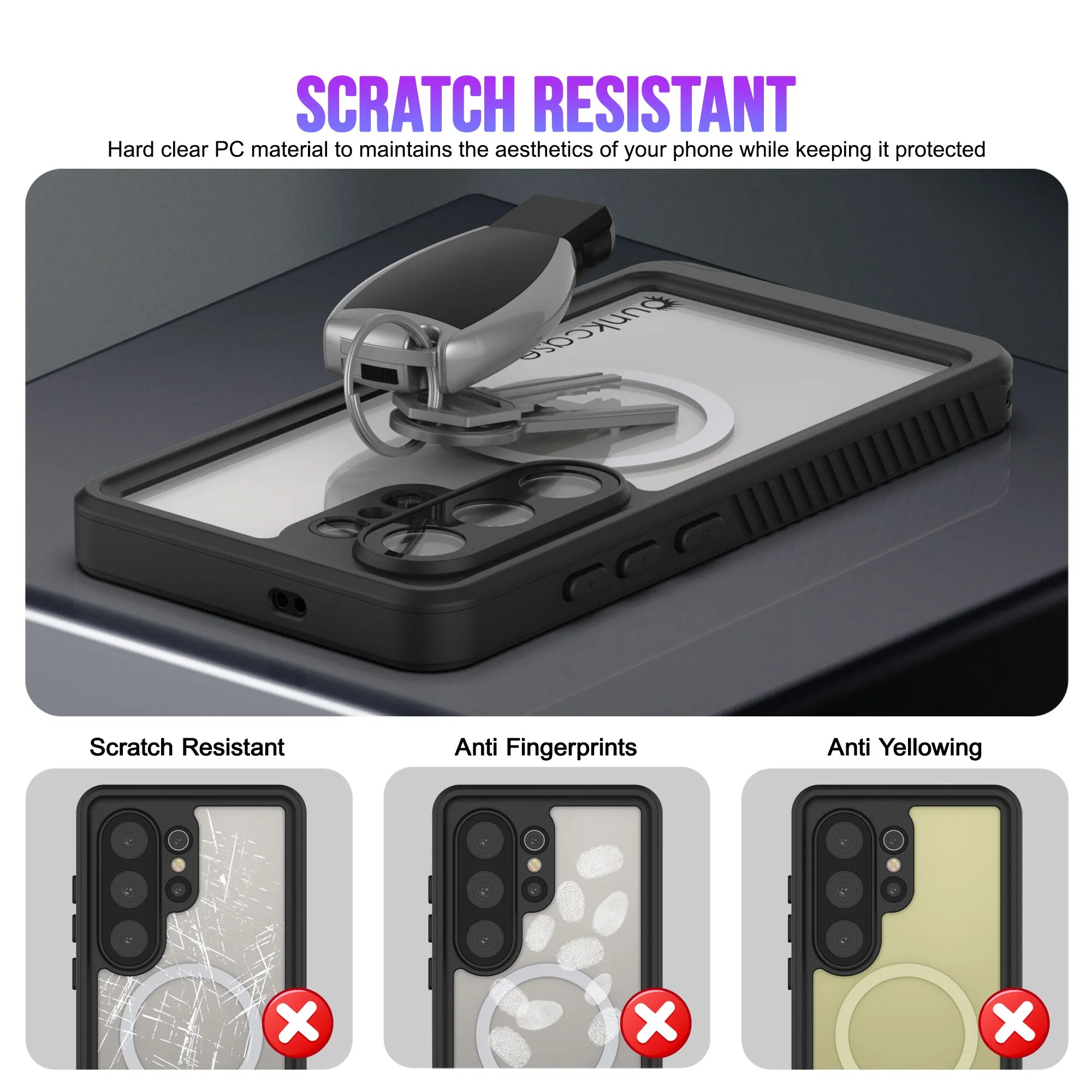 Products Galaxy S26 Ultra Waterproof Case, Punkcase [Extreme Mag Series] Armor Cover W/ Built In Screen Protector [Purple]