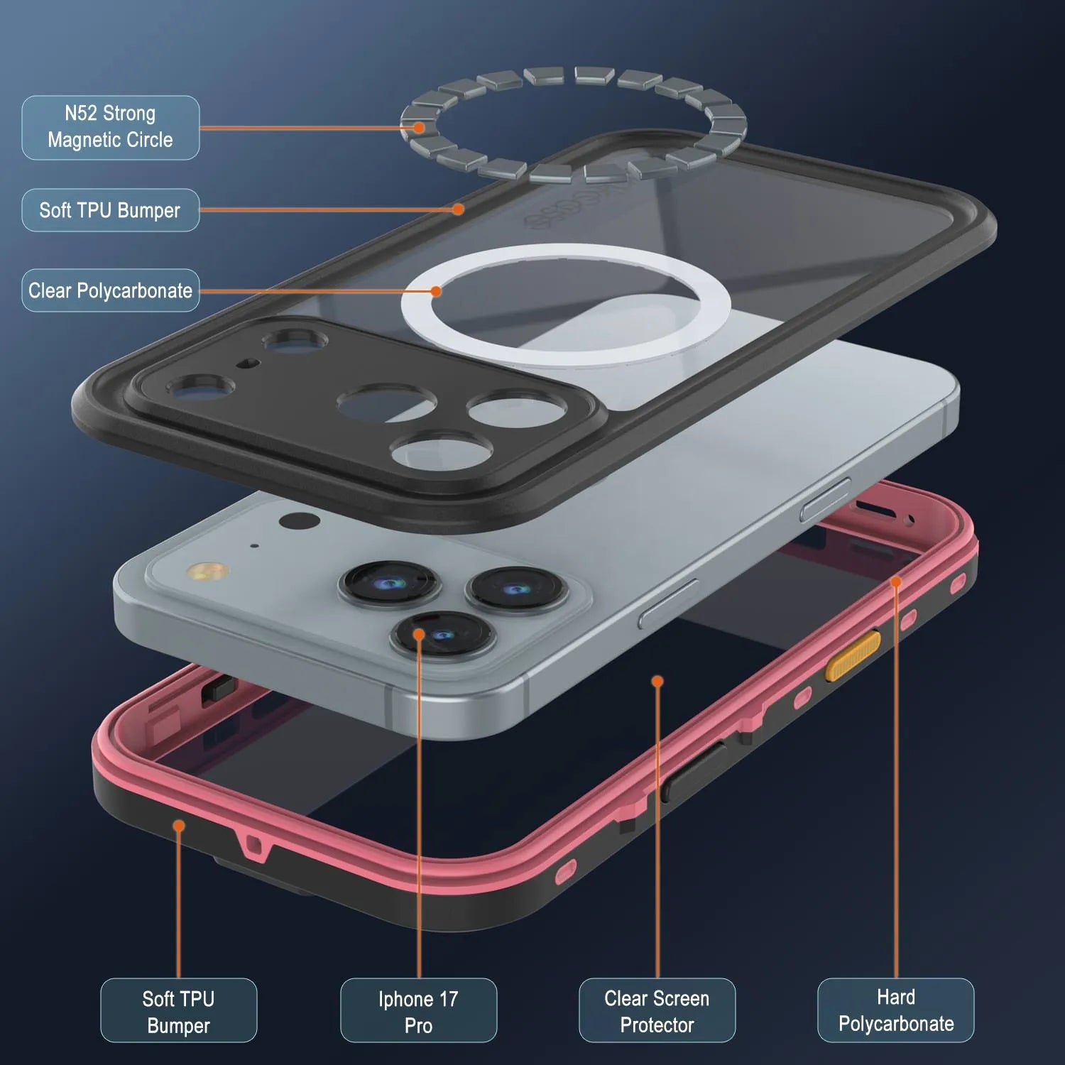 iPhone 17 Pro Waterproof IP68 Case, Punkcase [Lilac] [StudStar Series] [Slim Fit] [Dirtproof]
