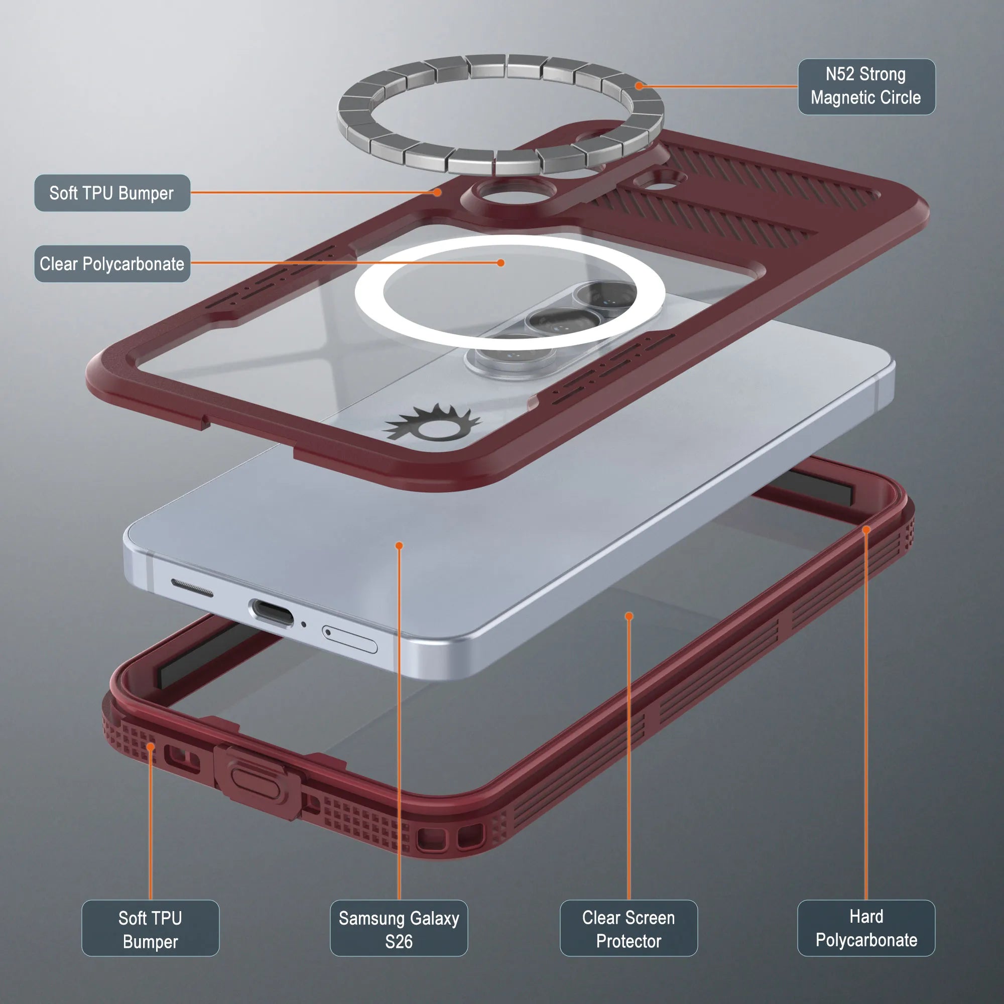 Galaxy S26 Waterproof Case [Alpine 2.0 Series] [Slim Fit] [IP68 Certified] [Shockproof] [Rose]