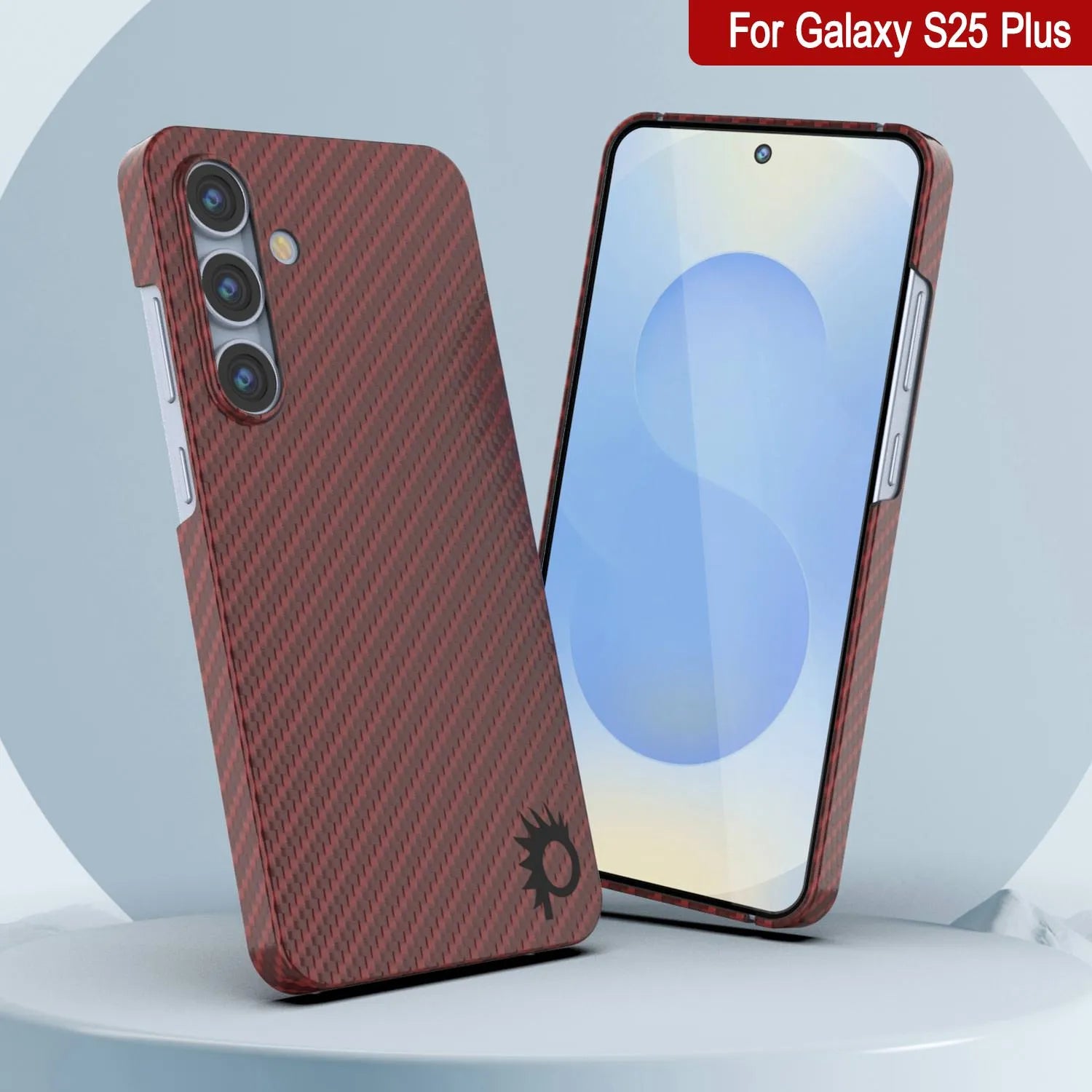 Punkcase Galaxy S25 Plus Carbon Fiber Case [AramidShield Series] Ultra Slim & Light Kevlar [Red]