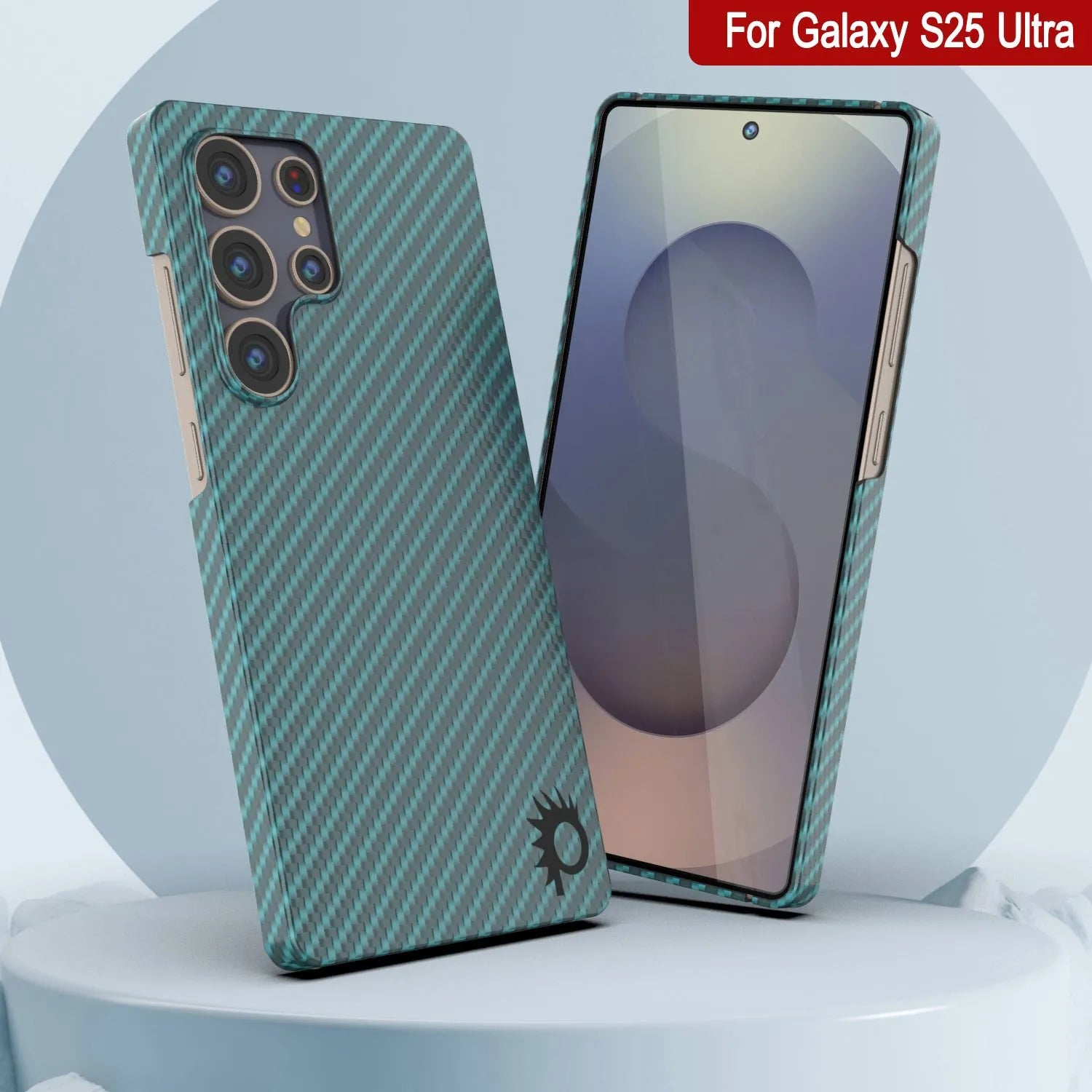 Punkcase Galaxy S25 Ultra Carbon Fiber Case [AramidShield Series] Ultra Slim & Light Kevlar [Teal]