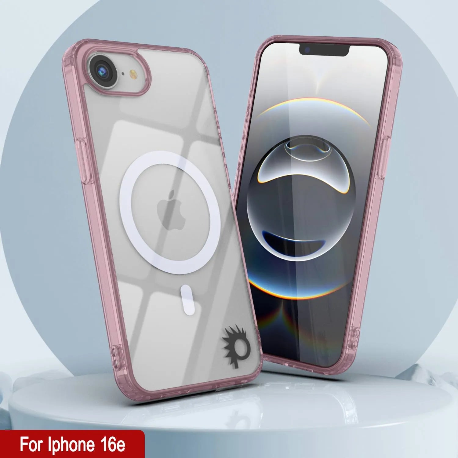 Punkcase iPhone 16e Magnetic Wireless Charging Case [ClearMag Series][Rose]