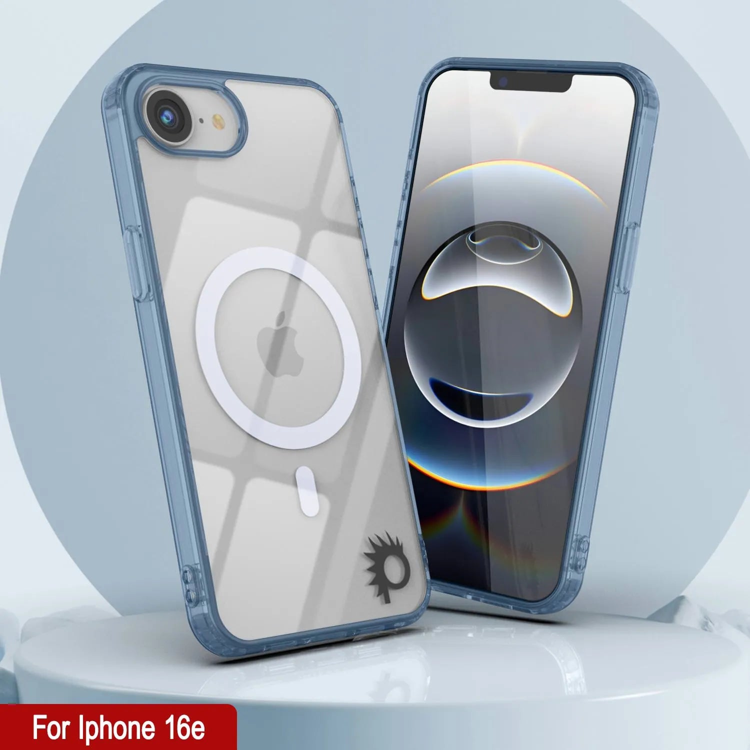 Punkcase iPhone 16e Magnetic Wireless Charging Case [ClearMag Series][Navy]
