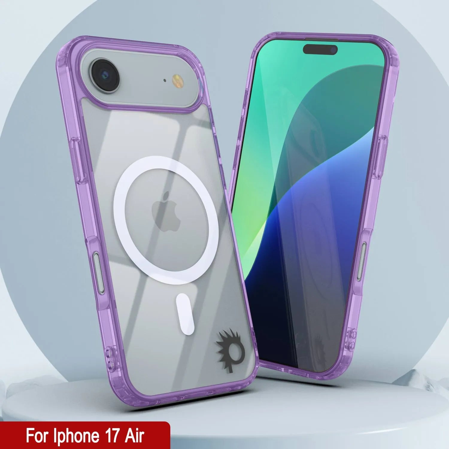 Punkcase iPhone 17 Air Magnetic Wireless Charging Case [ClearMag Series][Purple]