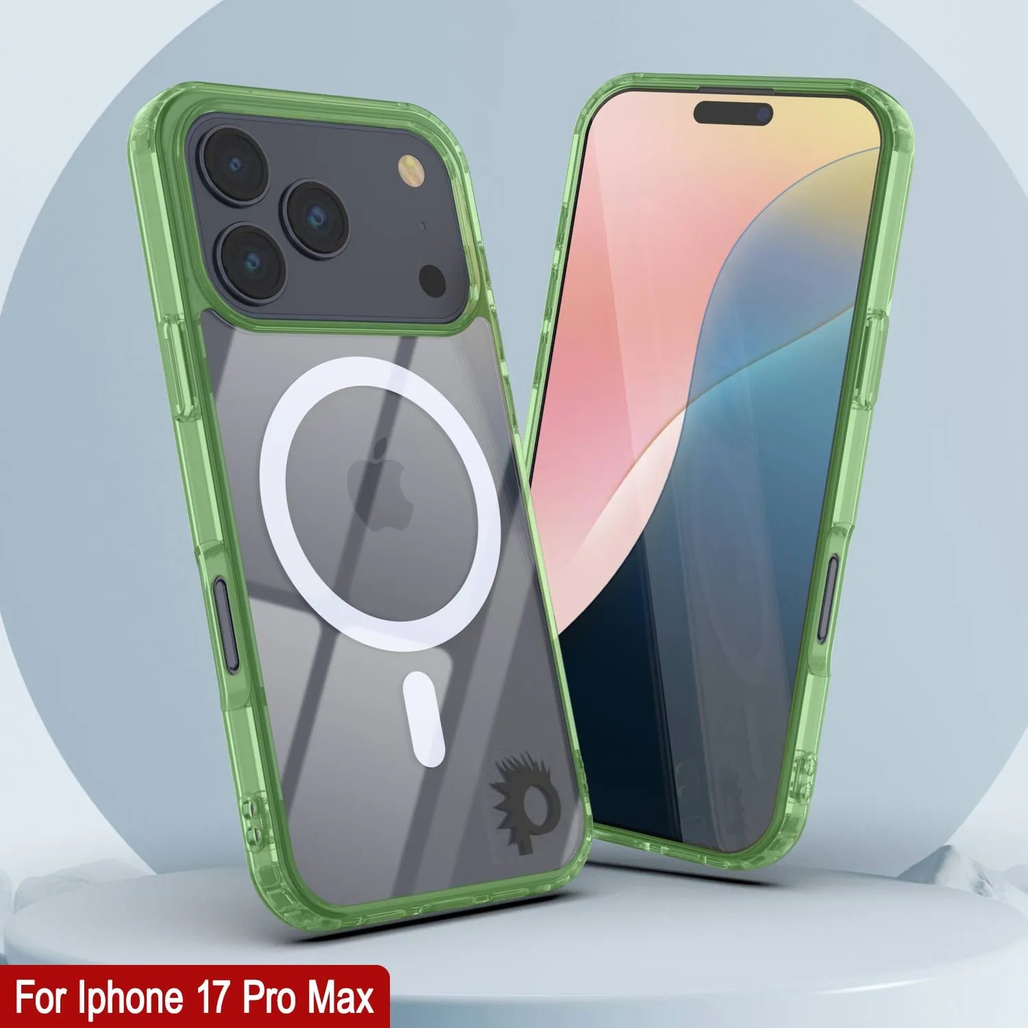 Punkcase iPhone 17 Pro Max Magnetic Wireless Charging Case [ClearMag Series][Green]