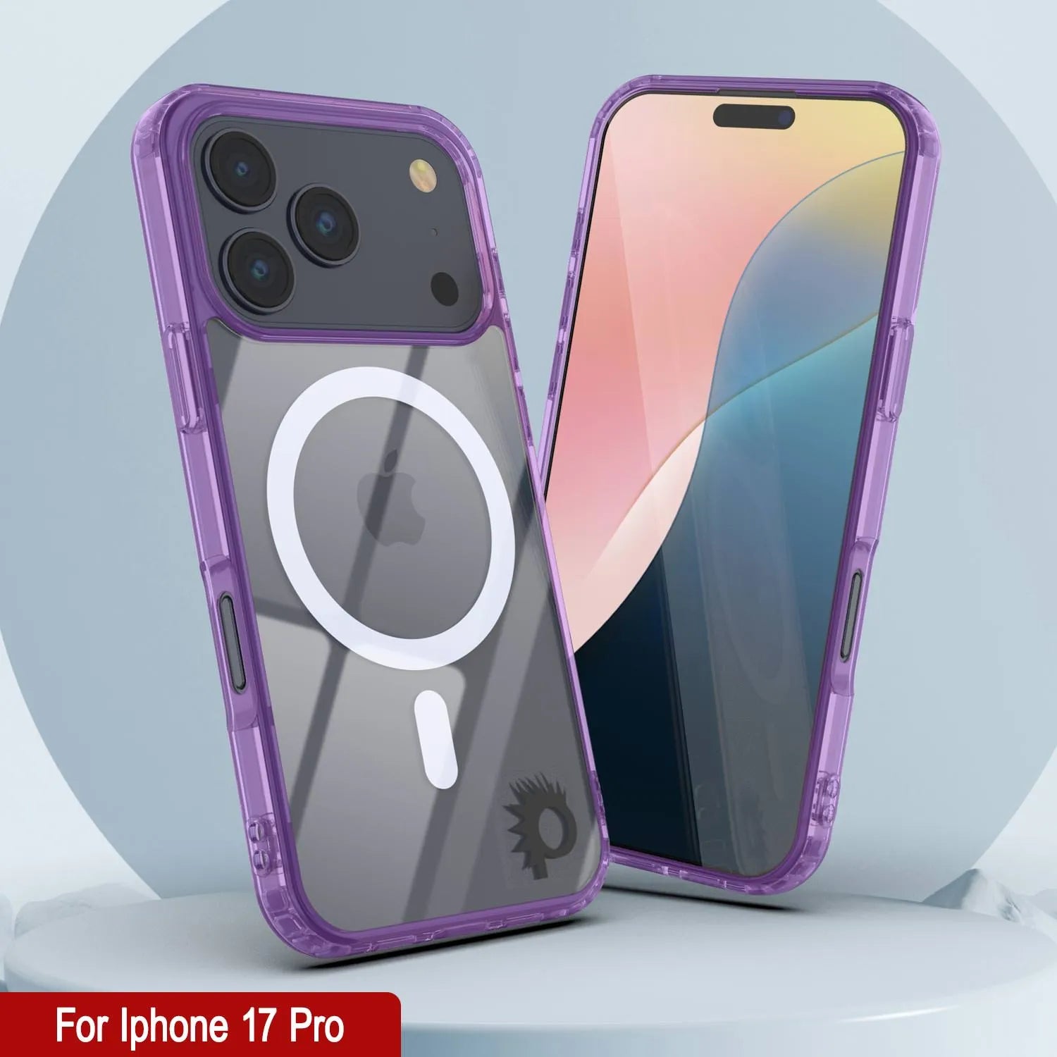 Punkcase iPhone 17 Pro Magnetic Wireless Charging Case [ClearMag Series][Purple]