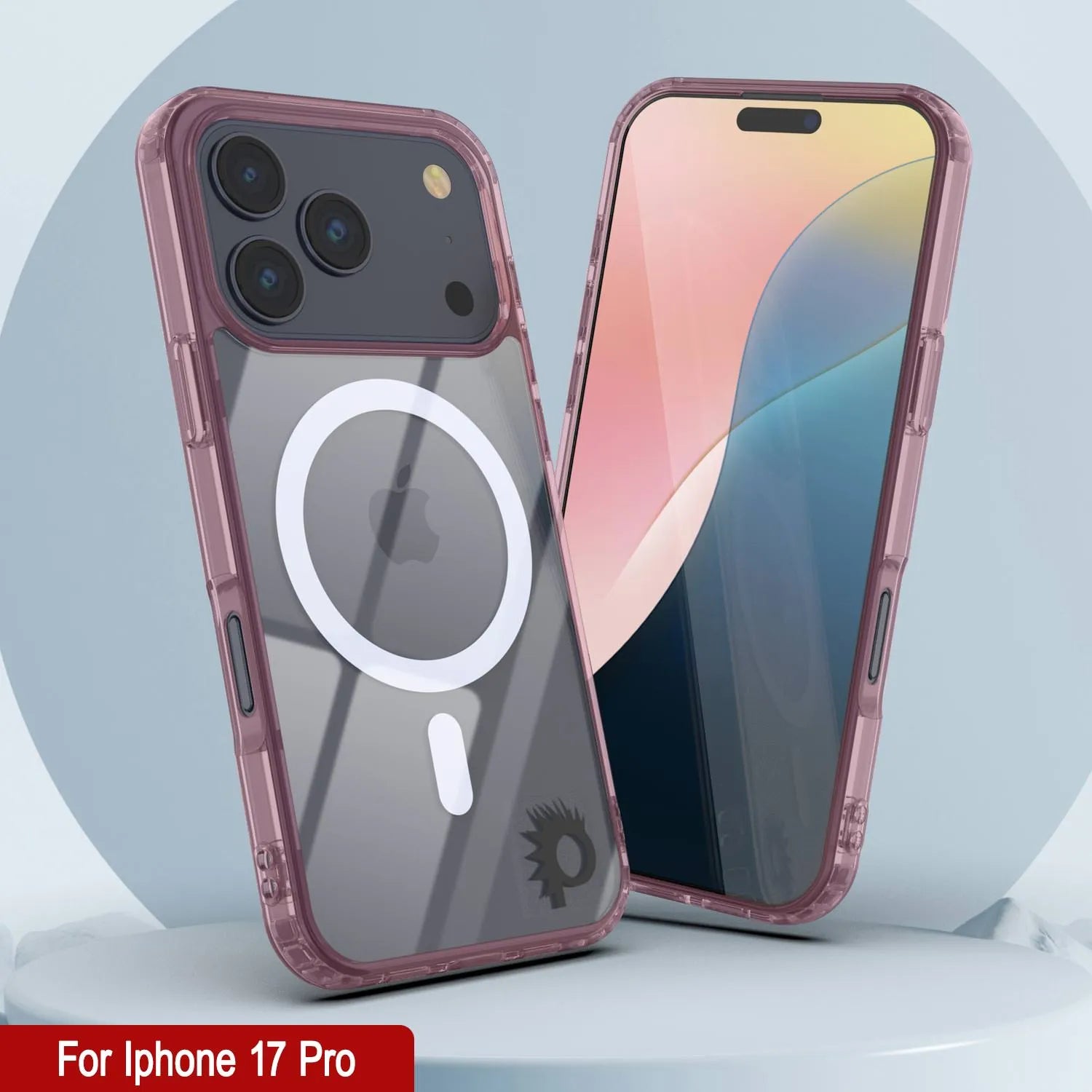 Punkcase iPhone 17 Pro Magnetic Wireless Charging Case [ClearMag Series][Rose]