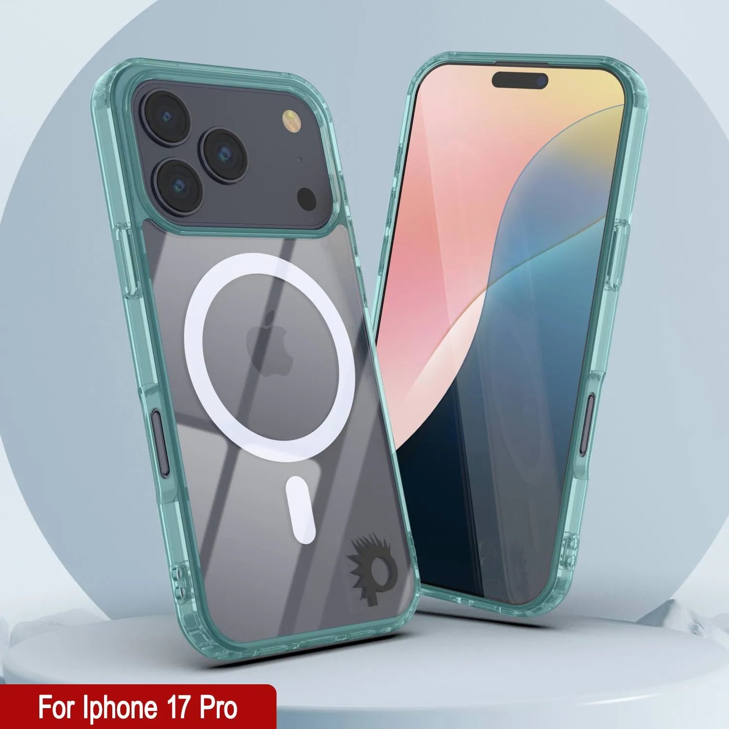 Punkcase iPhone 17 Pro Magnetic Wireless Charging Case [ClearMag Series][Teal]