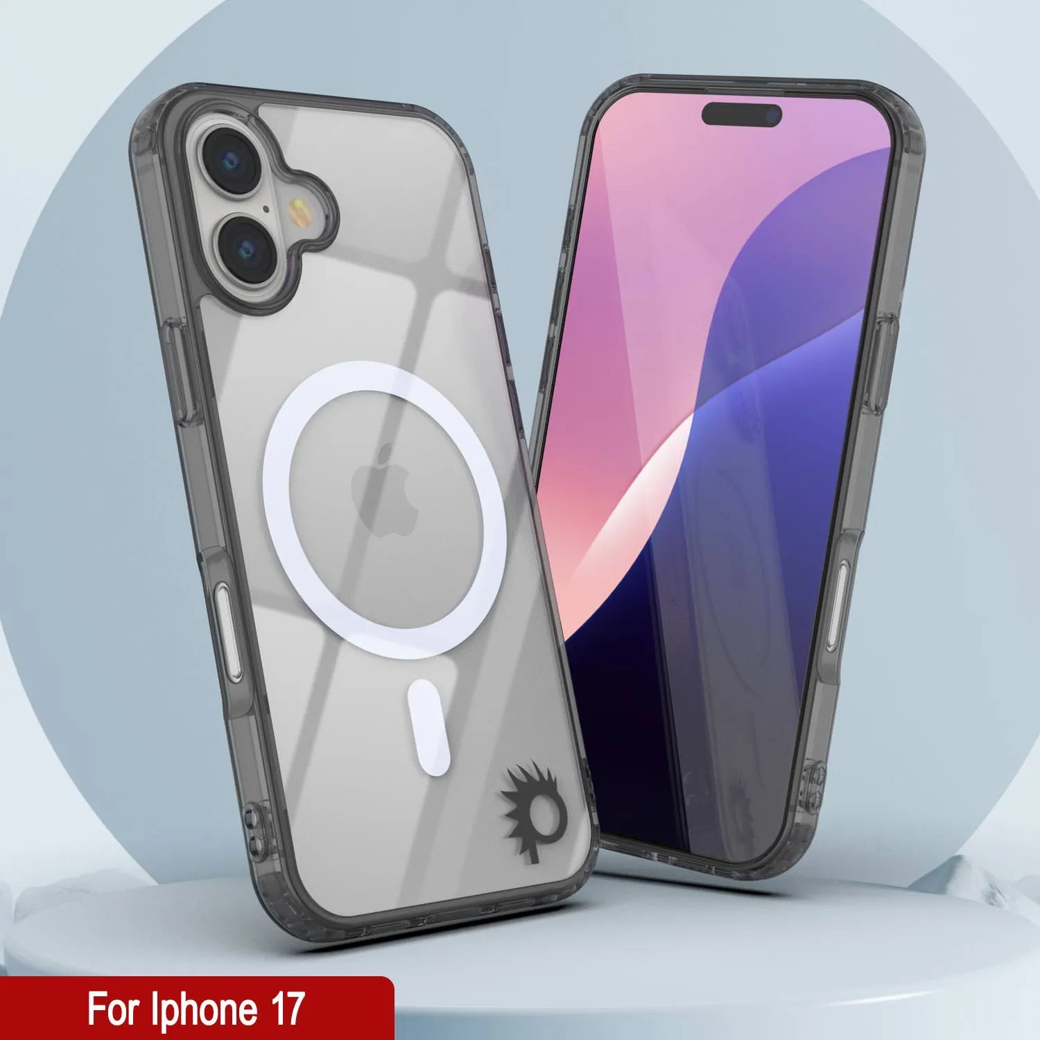 Punkcase iPhone 17 Magnetic Wireless Charging Case [ClearMag Series][Black]