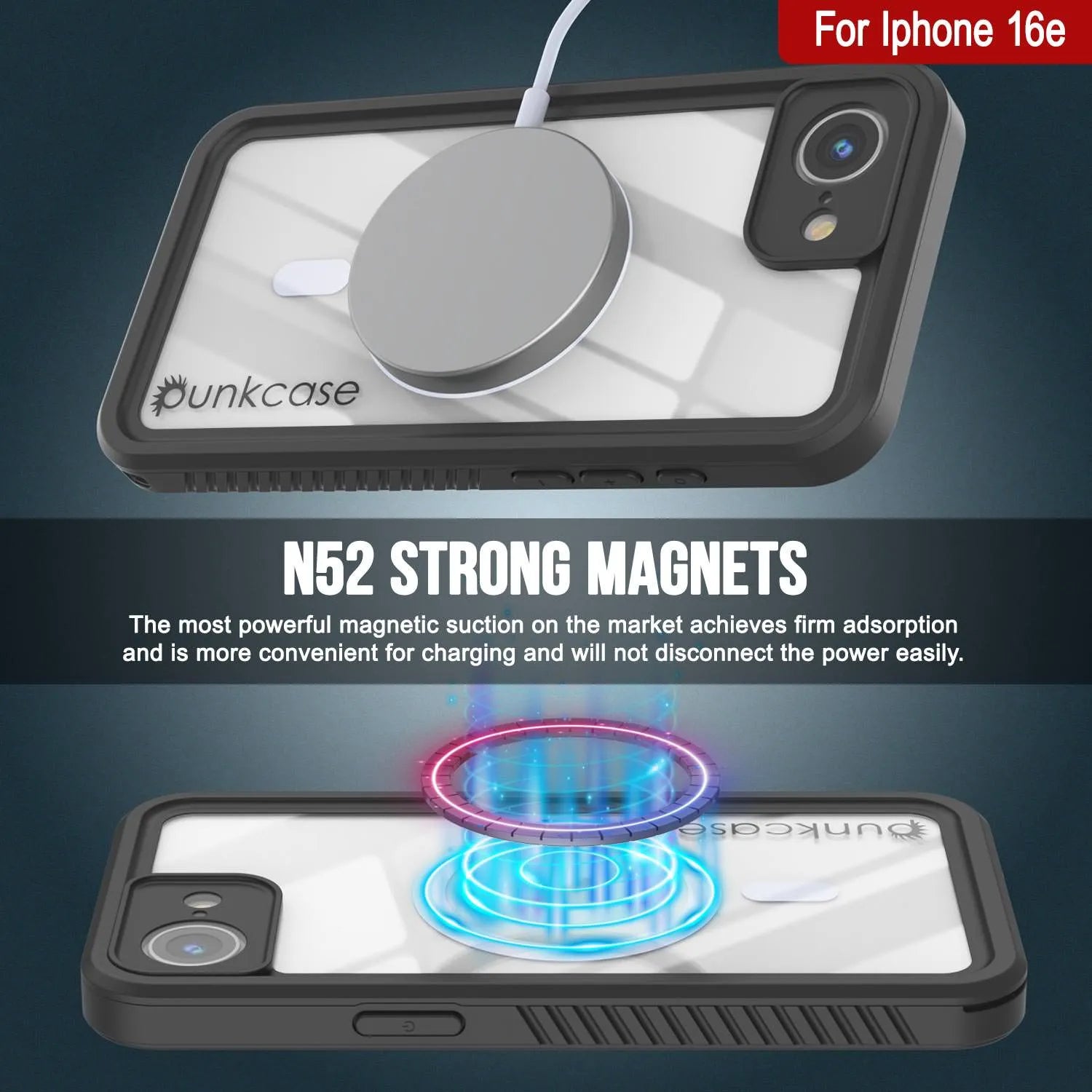 iPhone 16e  Waterproof Case, Punkcase [Extreme Mag Series] Armor Cover W/ Built In Screen Protector [Teal]