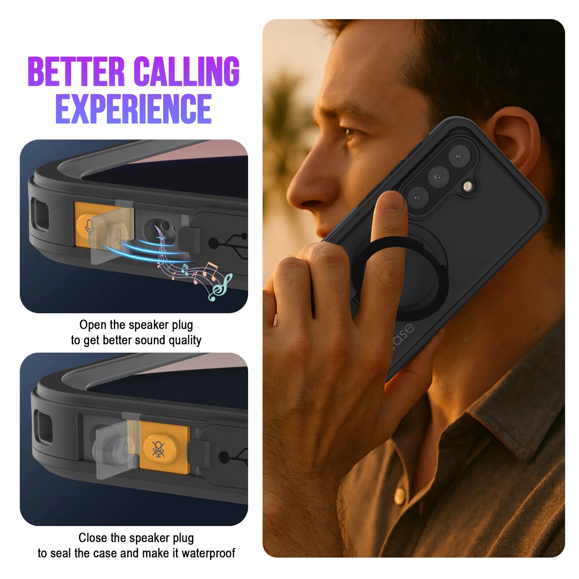 Galaxy S26 Plus Waterproof Case [Kickstud 2.0 Series] Protective IP68 Cover W/Screen Protector & Kickstand [Black]