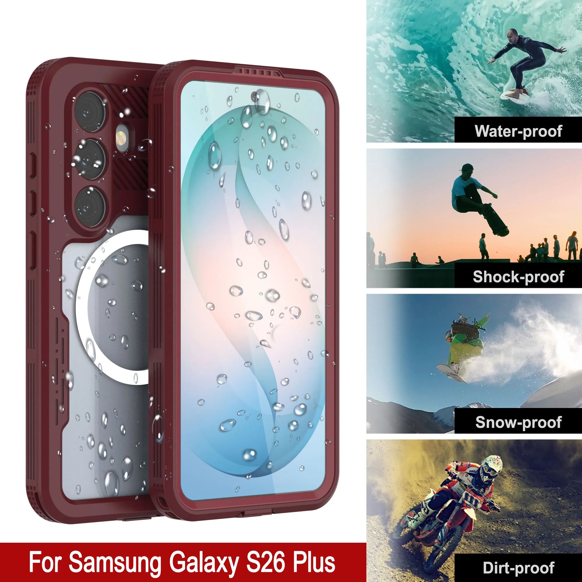 Galaxy S26+ Plus Waterproof Case [Alpine 2.0 Series] [Slim Fit] [IP68 Certified] [Shockproof] [Rose]