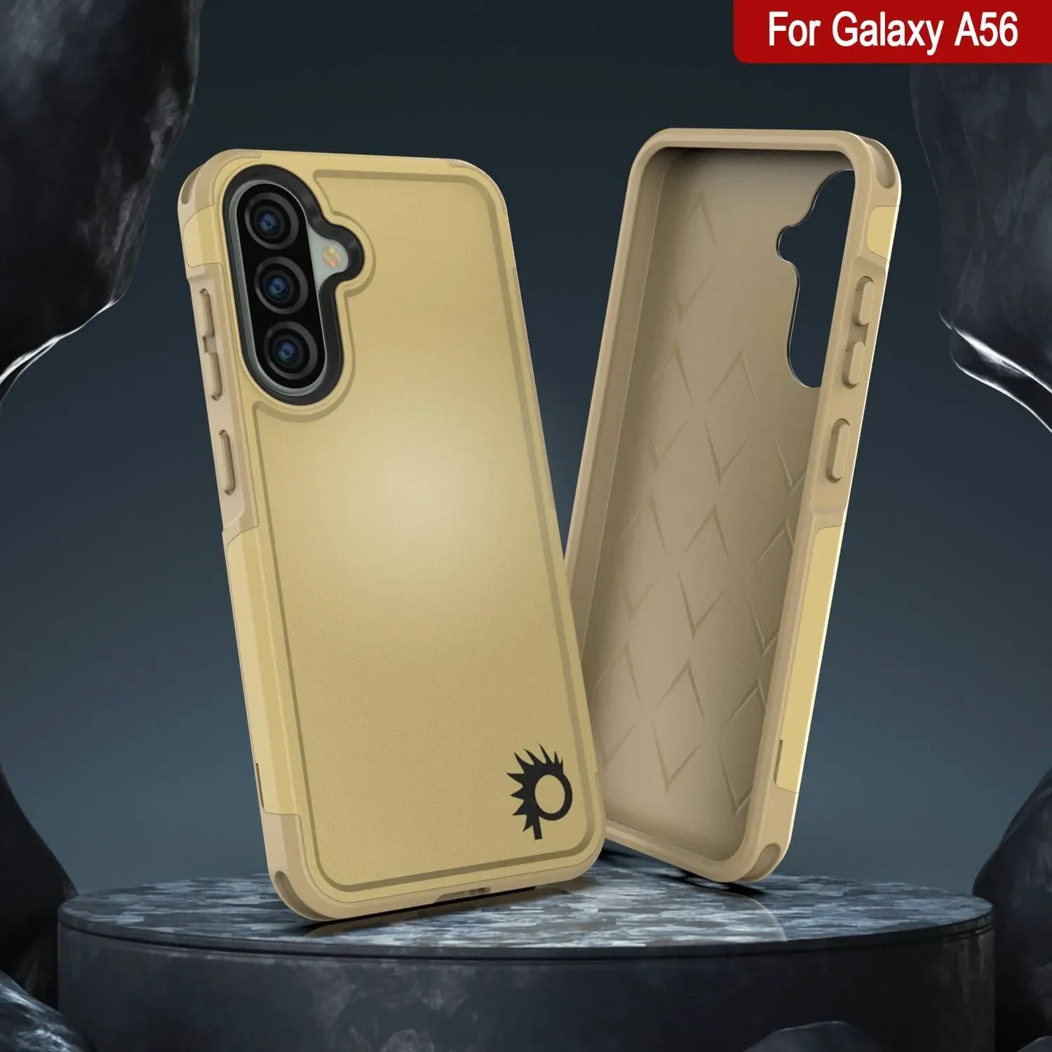 PunkCase Galaxy A56 Case, [Spartan 2.0 Series] Clear Rugged Heavy Duty Cover [Yellow]