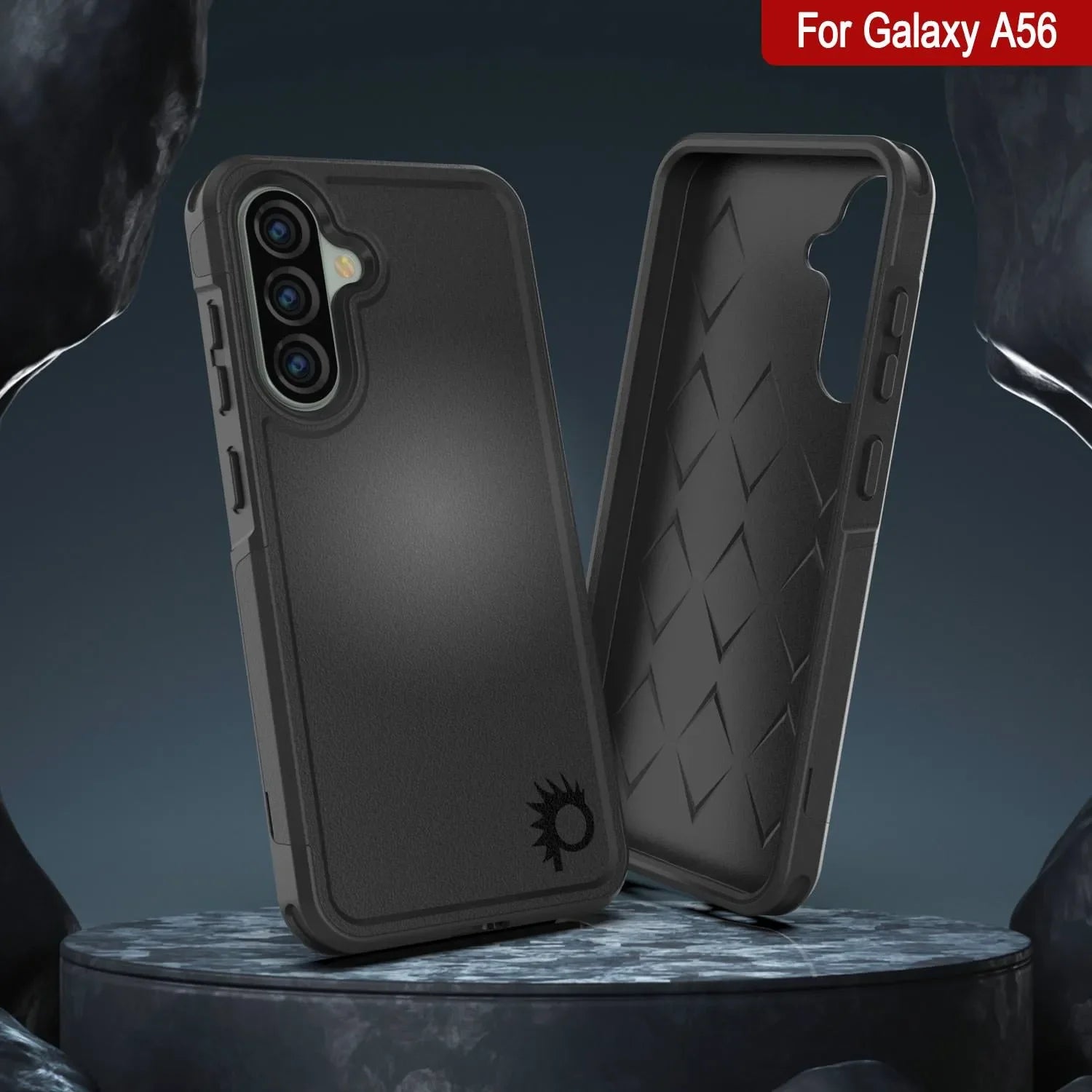 PunkCase Galaxy A56 Case, [Spartan 2.0 Series] Clear Rugged Heavy Duty Cover [Black]