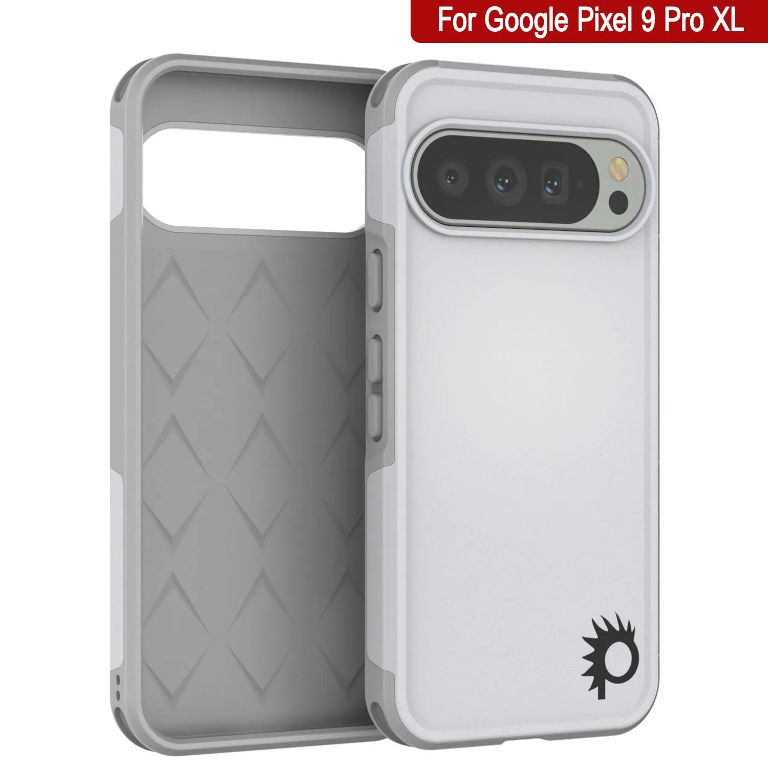 PunkCase Google Pixel 9 Pro XL Case, [Spartan 2.0 Series] Clear Rugged Heavy Duty Cover W/Built in Screen Protector [White]