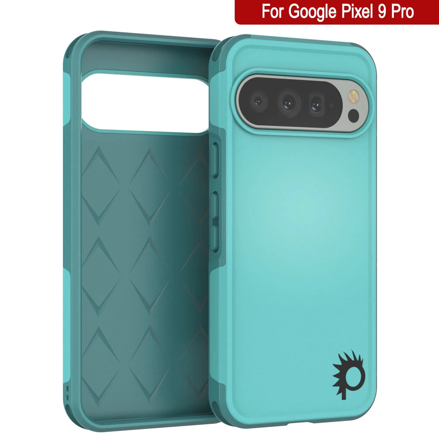 PunkCase Google Pixel 9 Pro Case, [Spartan 2.0 Series] Clear Rugged Heavy Duty Cover W/Built in Screen Protector [Blue]