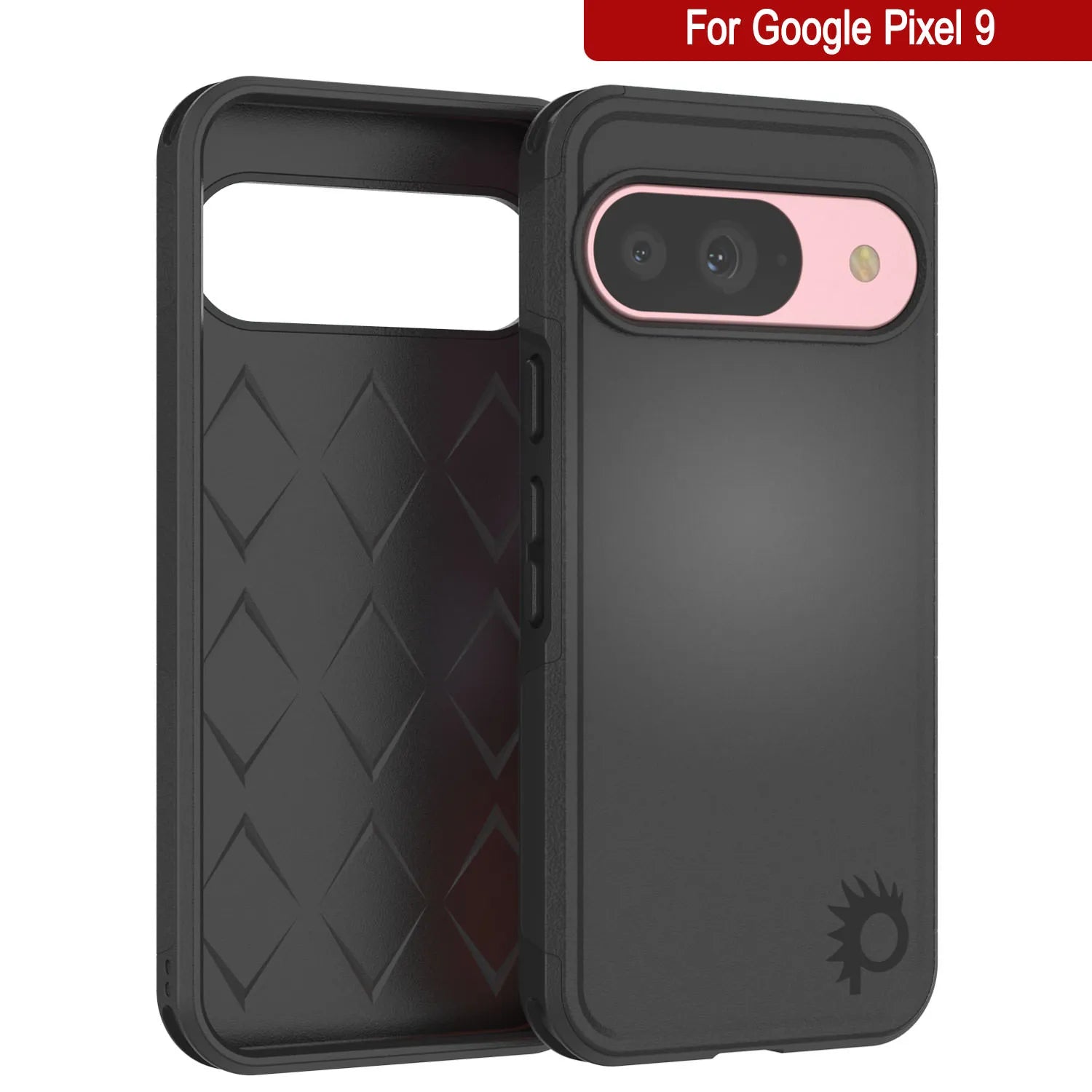 PunkCase Google Pixel 9 Case, [Spartan 2.0 Series] Clear Rugged Heavy Duty Cover W/Built in Screen Protector [Black]