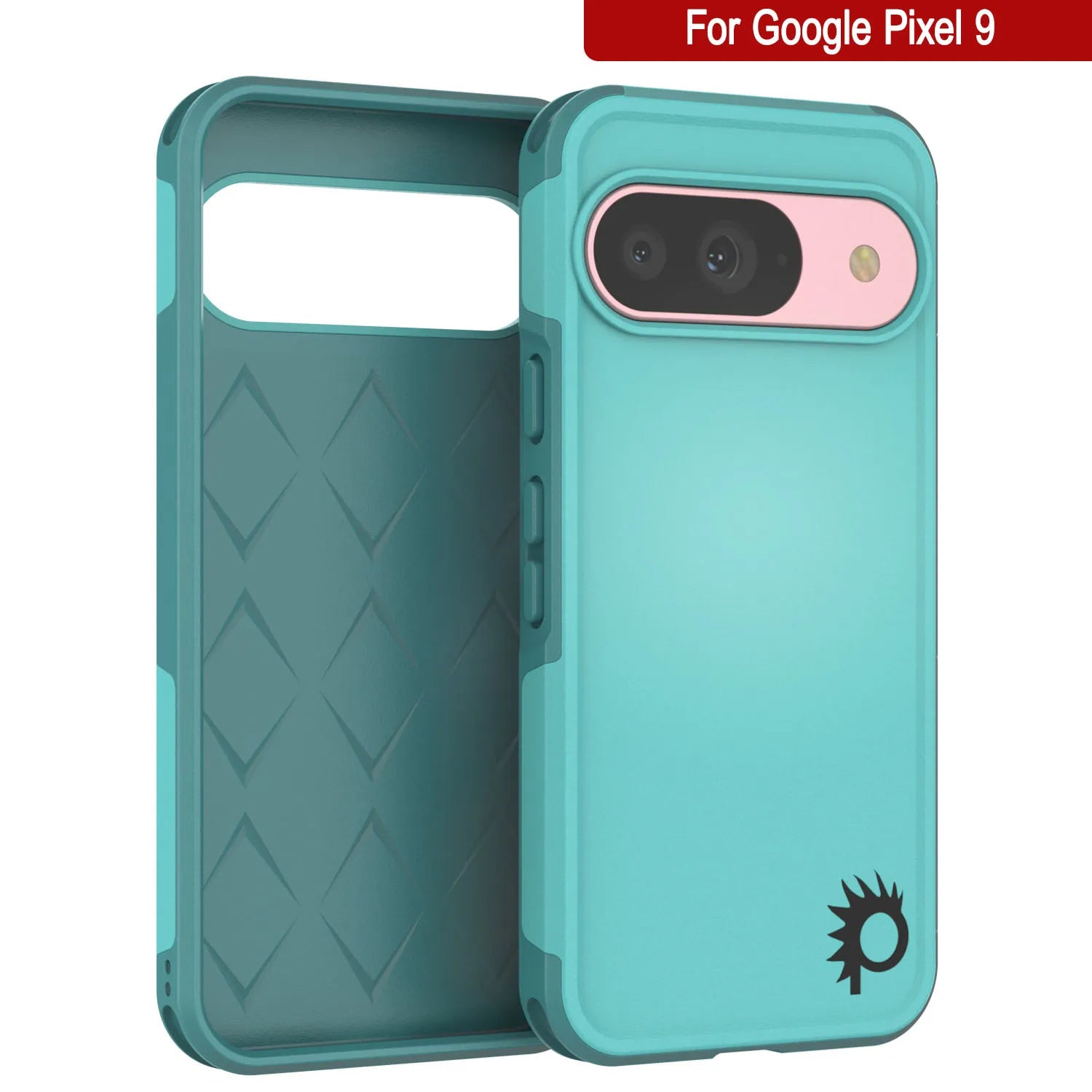 PunkCase Google Pixel 9 Case, [Spartan 2.0 Series] Clear Rugged Heavy Duty Cover W/Built in Screen Protector [Blue]