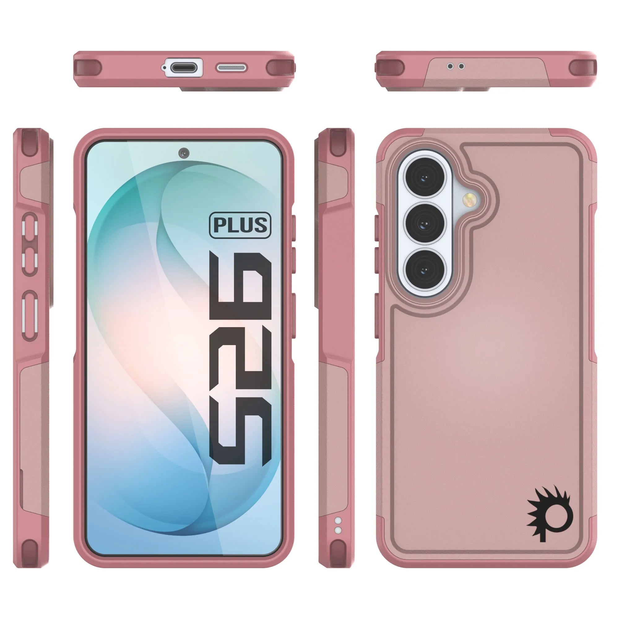 PunkCase Galaxy S26+ Plus Case, [Spartan 2.0 Series] Clear Rugged Heavy Duty Cover [Pink]