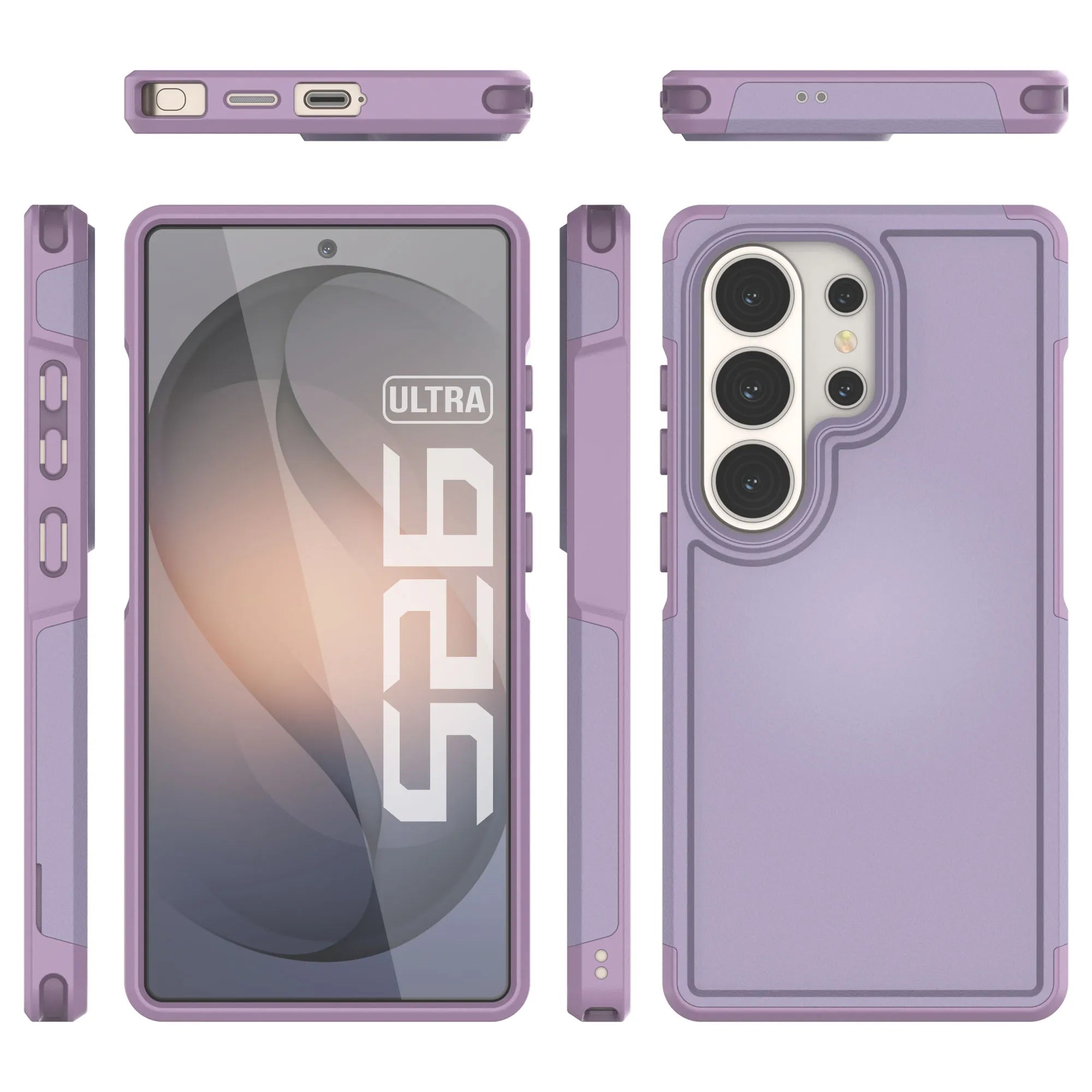 PunkCase Galaxy S26 Ultra Case, [Spartan 2.0 Series] Clear Rugged Heavy Duty Cover [Lilac]