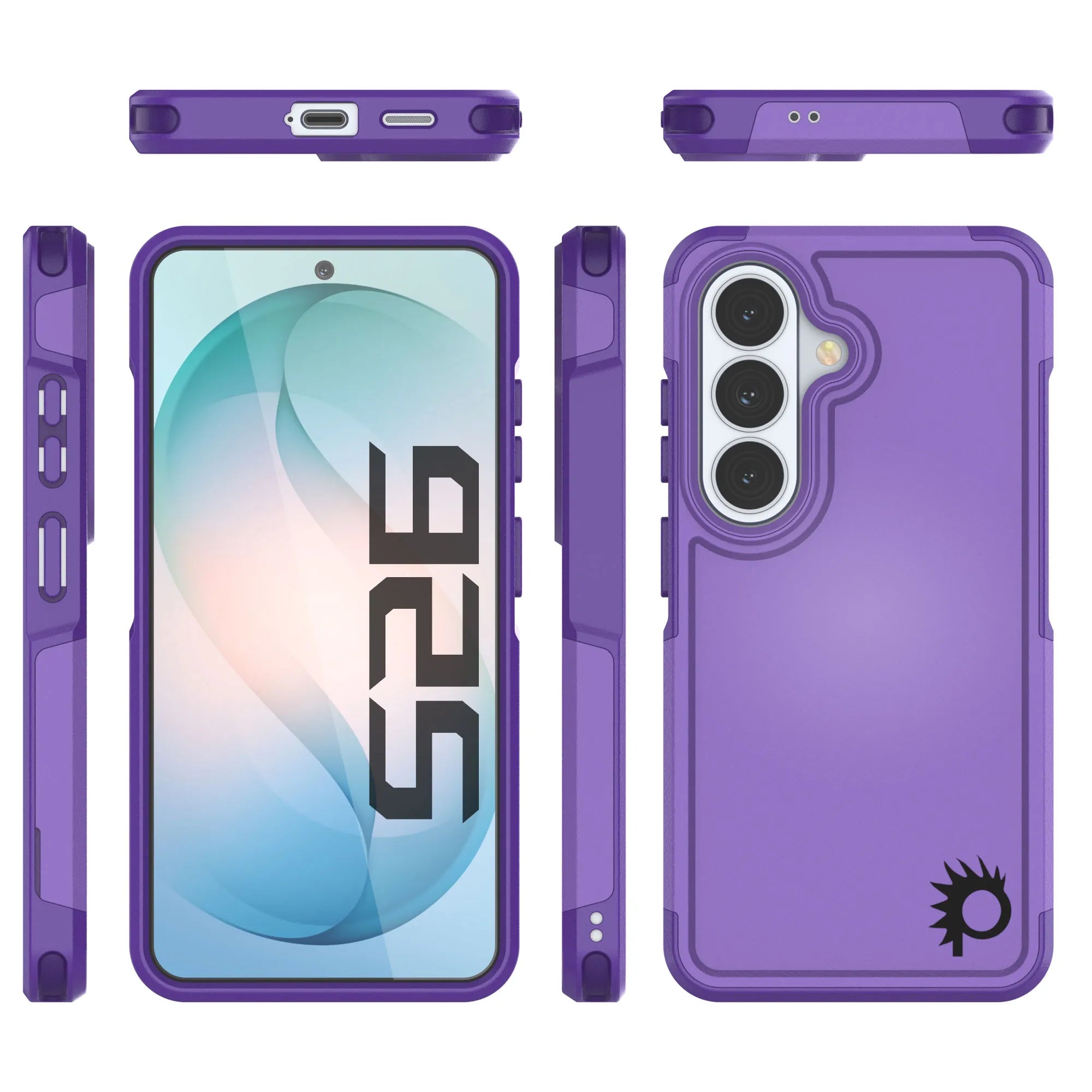 PunkCase Galaxy S26 Case, [Spartan 2.0 Series] Clear Rugged Heavy Duty Cover [Purple]
