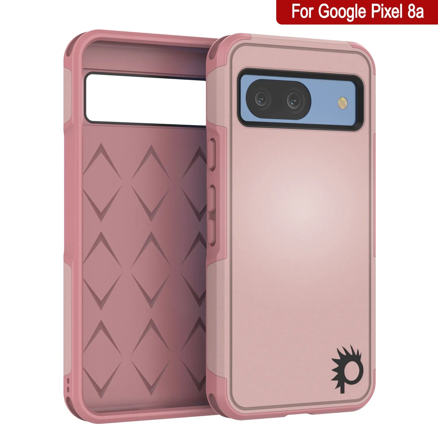 PunkCase Google Pixel 9 Case, [Spartan 2.0 Series] Clear Rugged Heavy Duty Cover W/Built in Screen Protector [Pink]