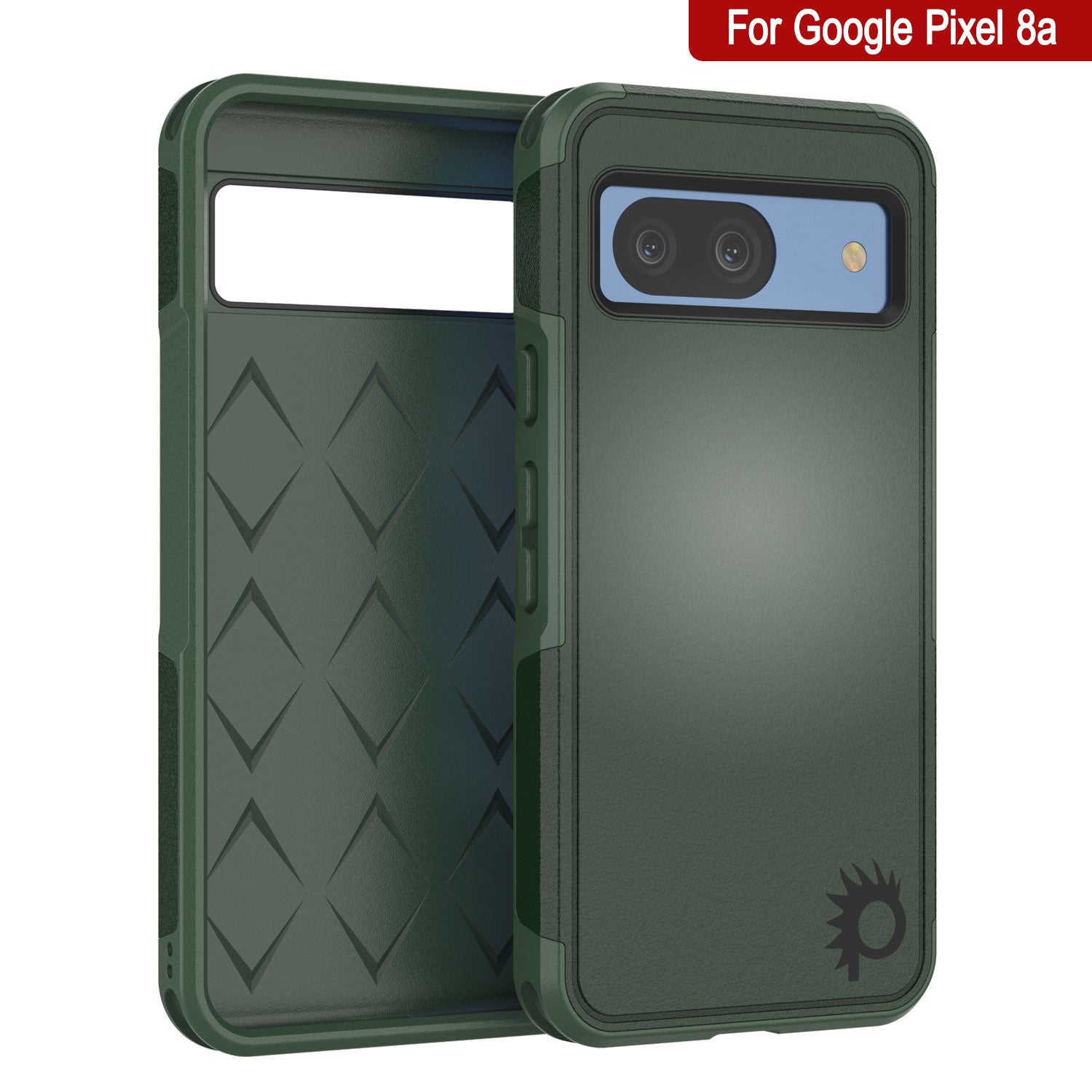 PunkCase Google Pixel 9 Pro XL Case, [Spartan 2.0 Series] Clear Rugged Heavy Duty Cover W/Built in Screen Protector [Dark Green]