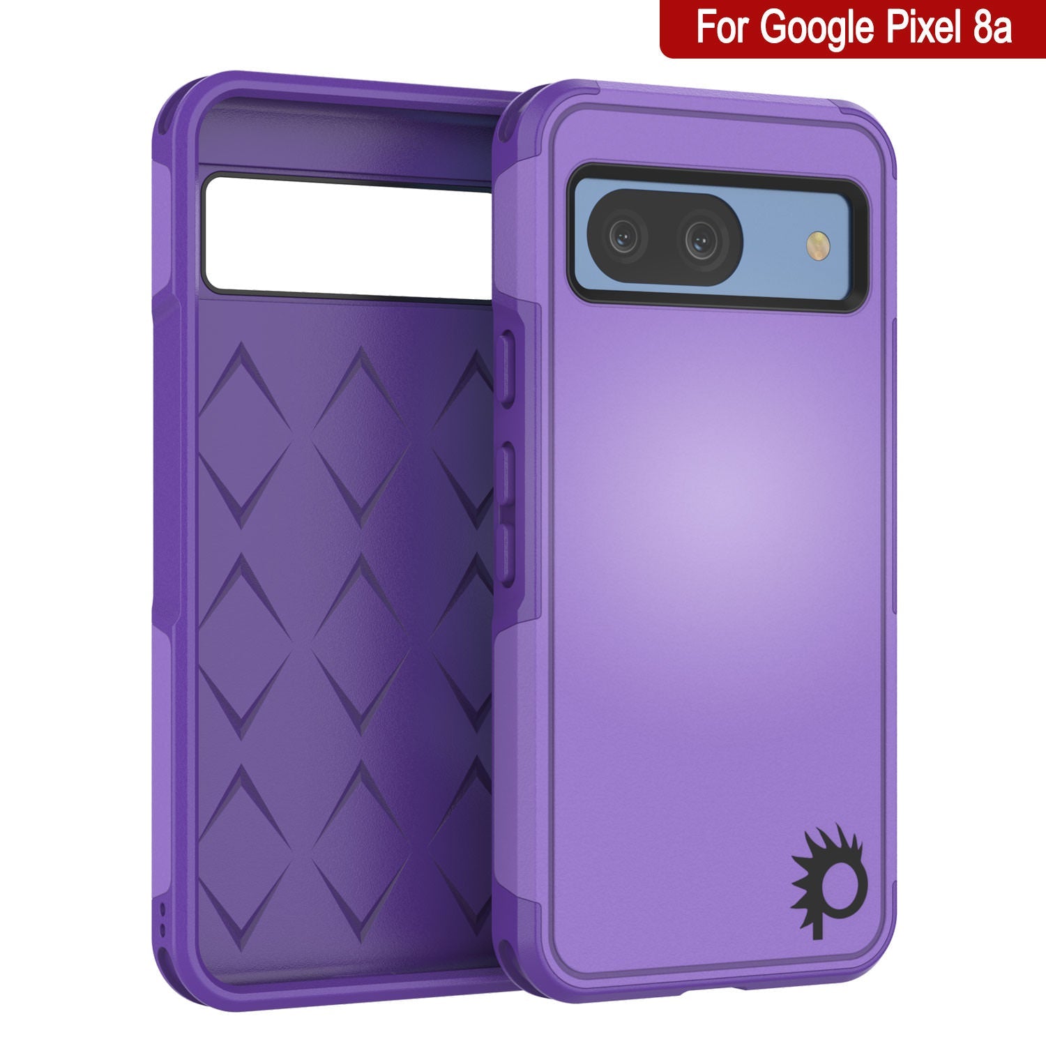 PunkCase Google Pixel 9 Case, [Spartan 2.0 Series] Clear Rugged Heavy Duty Cover W/Built in Screen Protector [Purple]