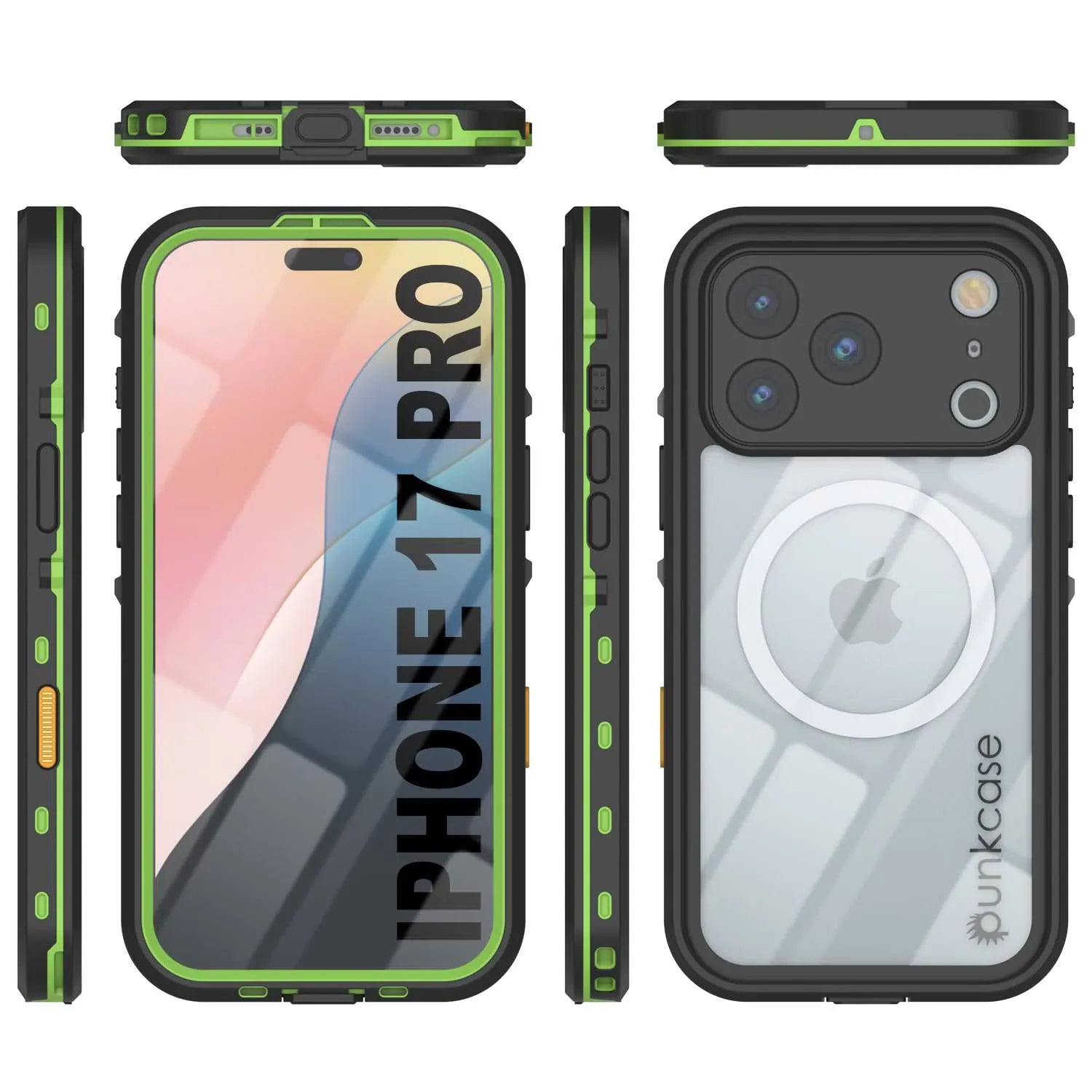 iPhone 17 Pro Waterproof IP68 Case, Punkcase [Light green] [StudStar Series] [Slim Fit] [Dirtproof]