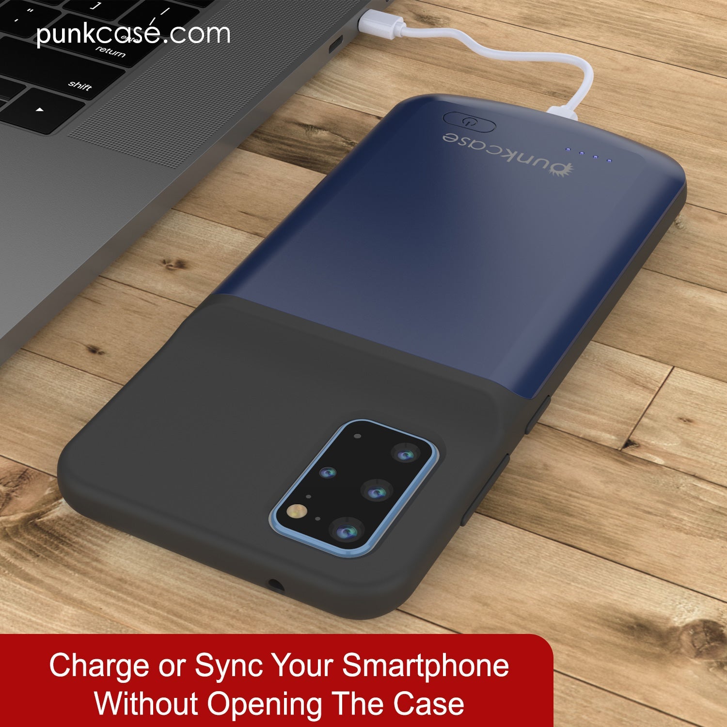 PunkJuice S20+ Plus Battery Case All Blue - Fast Charging Power Juice Bank with 6000mAh