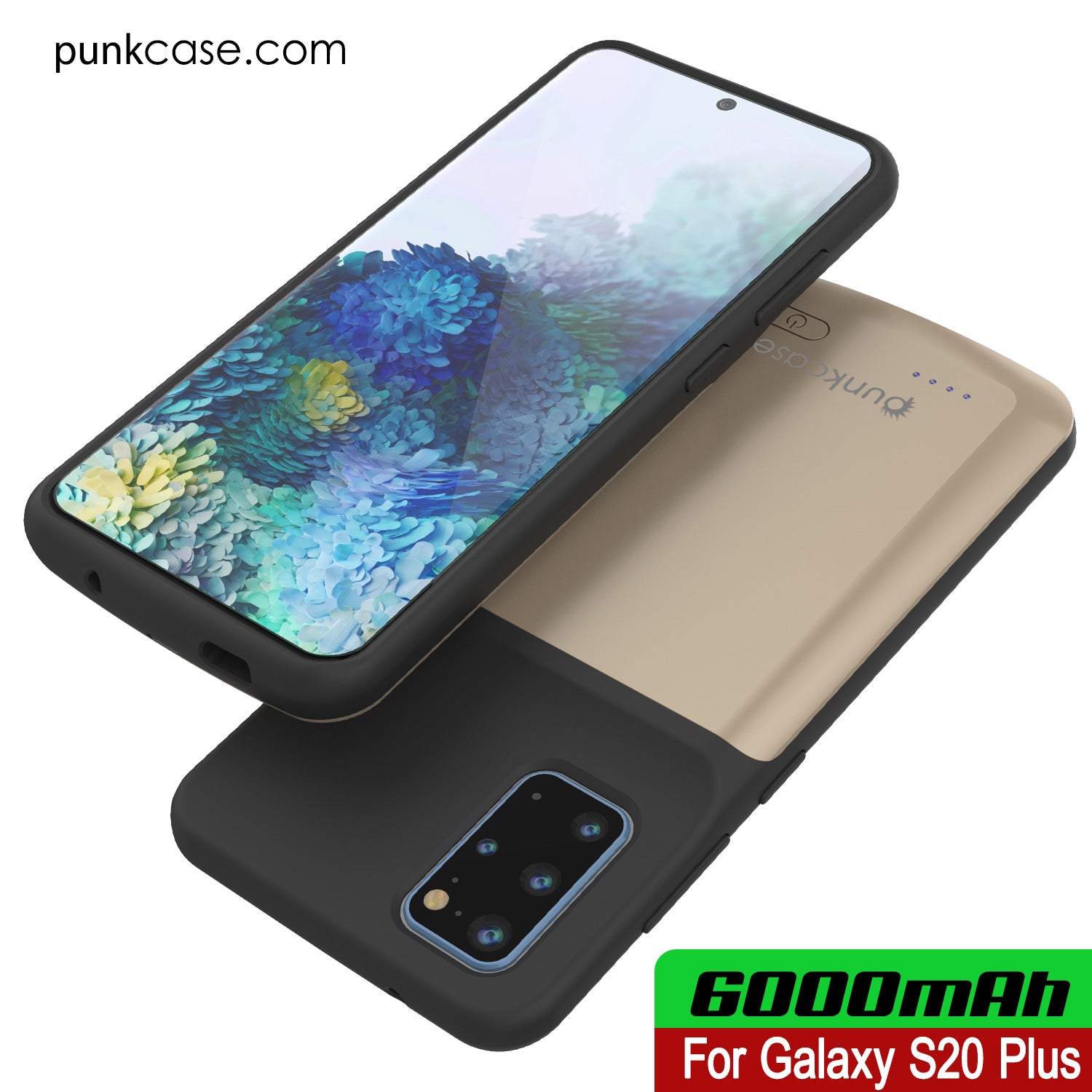 PunkJuice S20+ Plus Battery Case Gold - Fast Charging Power Juice Bank with 6000mAh