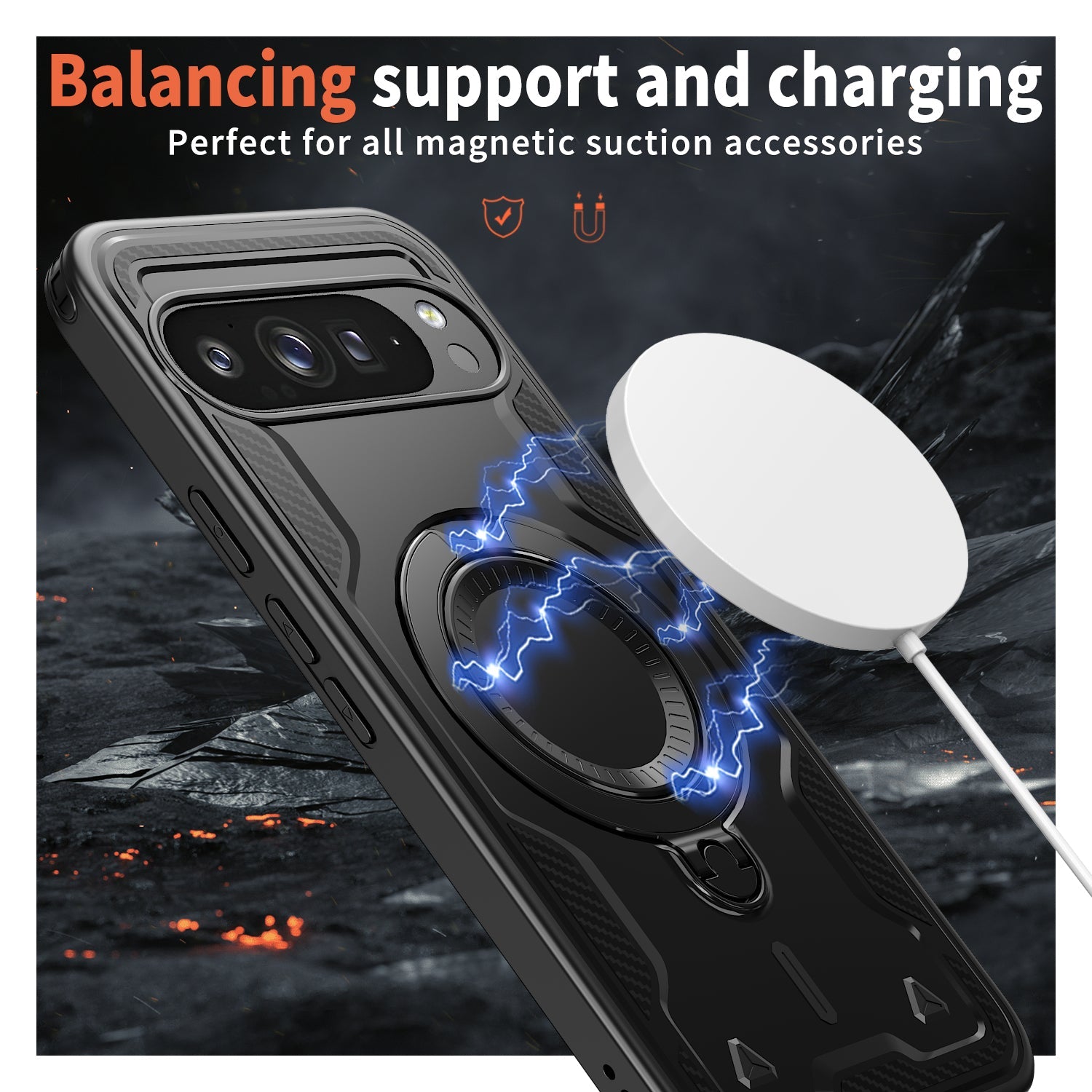 Google Pixel 10 Pro XL Case Magnetix 2.0 w/ Kickstand [Black]