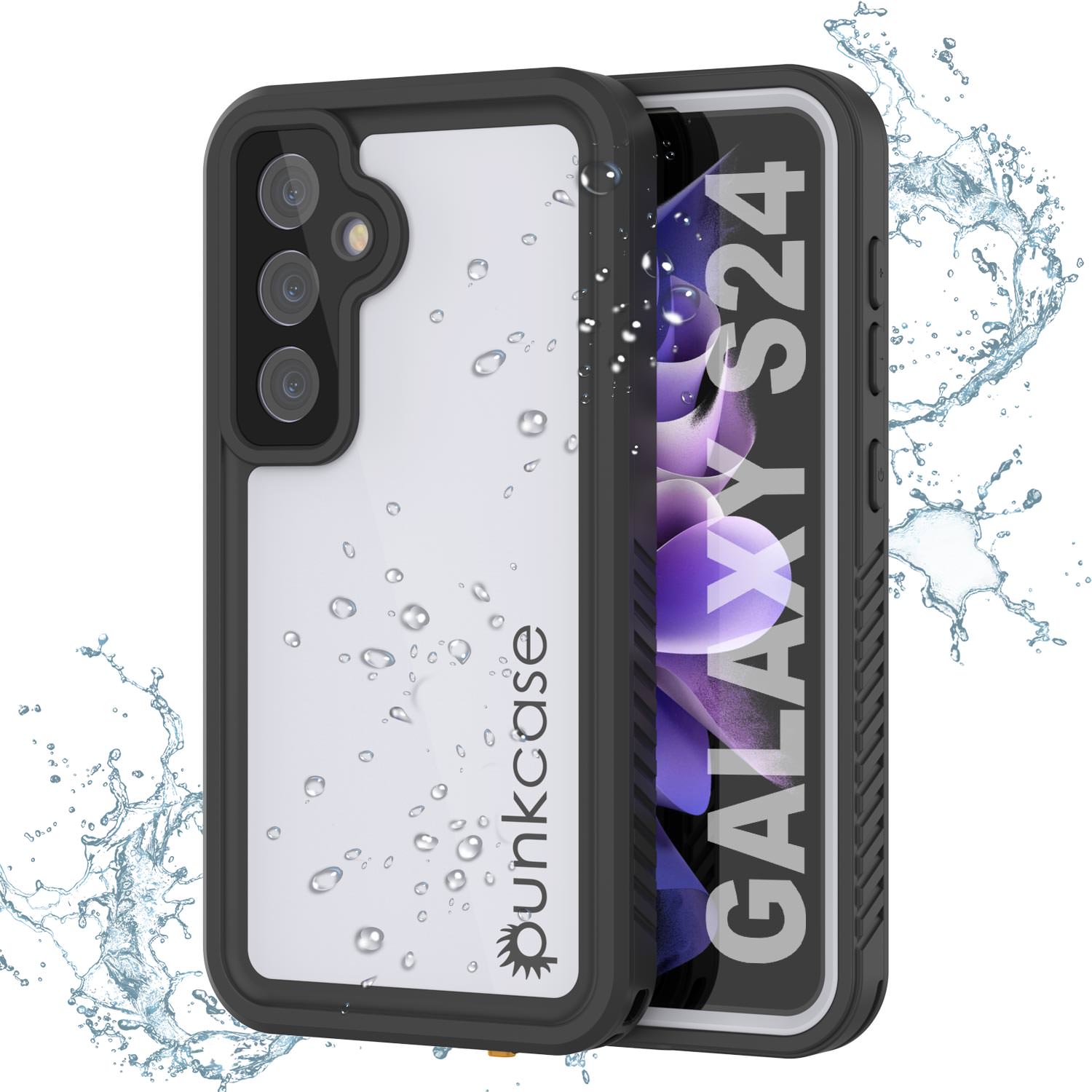 Galaxy S24 Waterproof Case, Punkcase StudStar White Thin 6.2ft Underwater IP68 Shock/Snow Proof