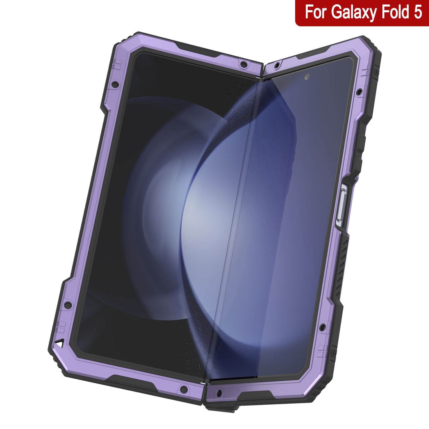 Galaxy Z Fold6 Metal Case, Heavy Duty Military Grade Armor Cover Full Body Hard [Purple]