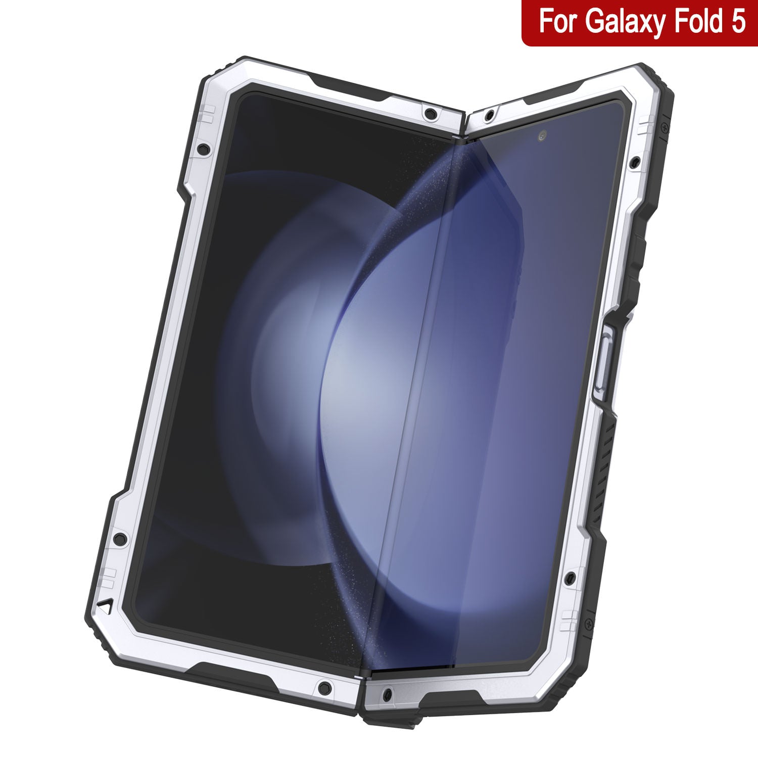 Galaxy Z Fold6 Metal Case, Heavy Duty Military Grade Armor Cover Full Body Hard [White]