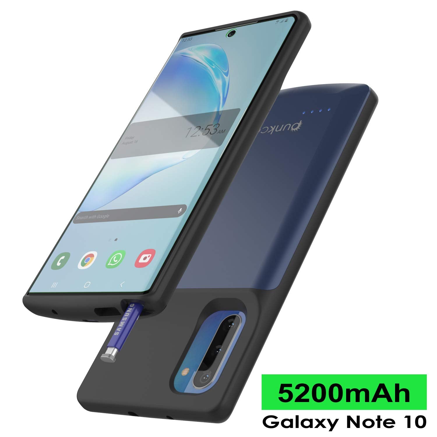 Galaxy Note 10 5200mAH Battery Charger W/ USB Port Slim Case [Blue]