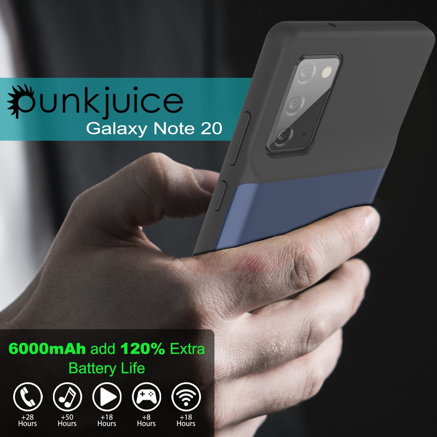 Galaxy Note 20 6000mAH Battery Charger Slim Case [Blue]