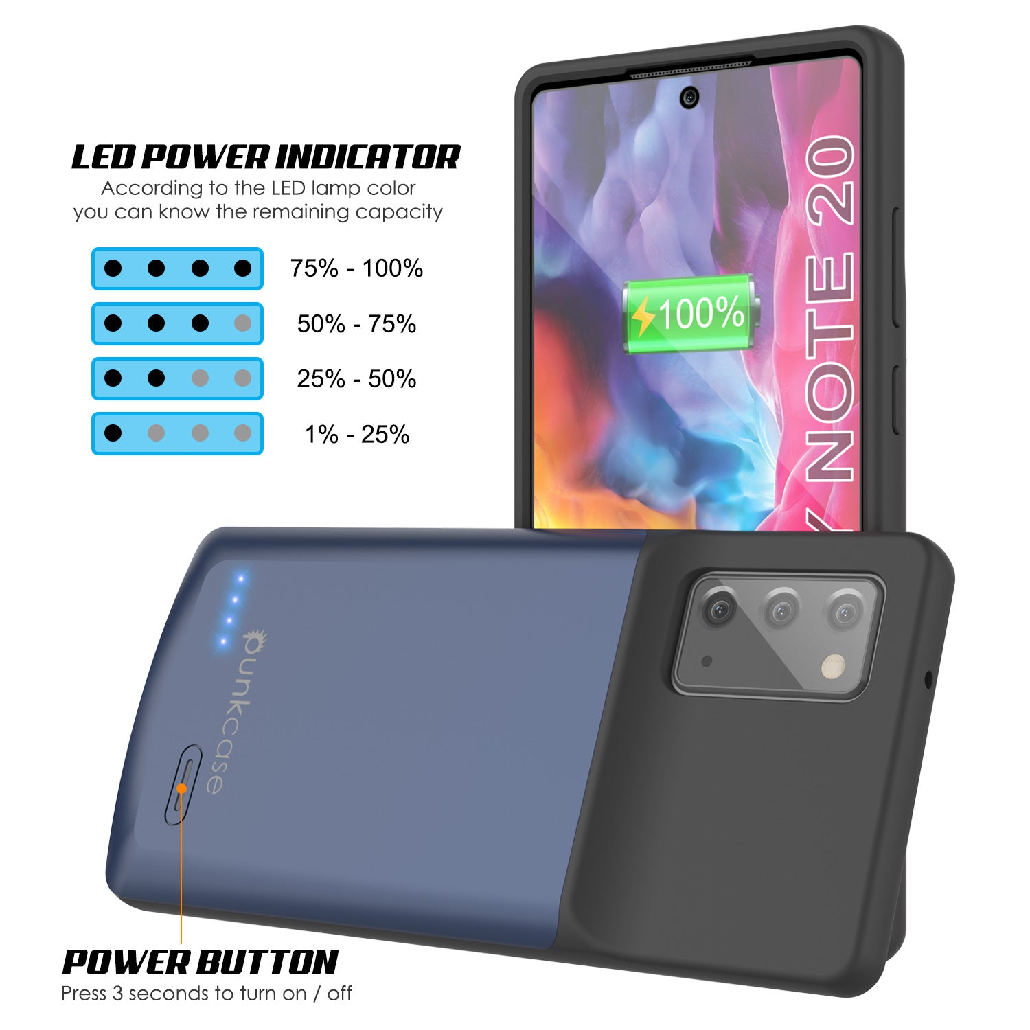 Galaxy Note 20 6000mAH Battery Charger Slim Case [Blue]