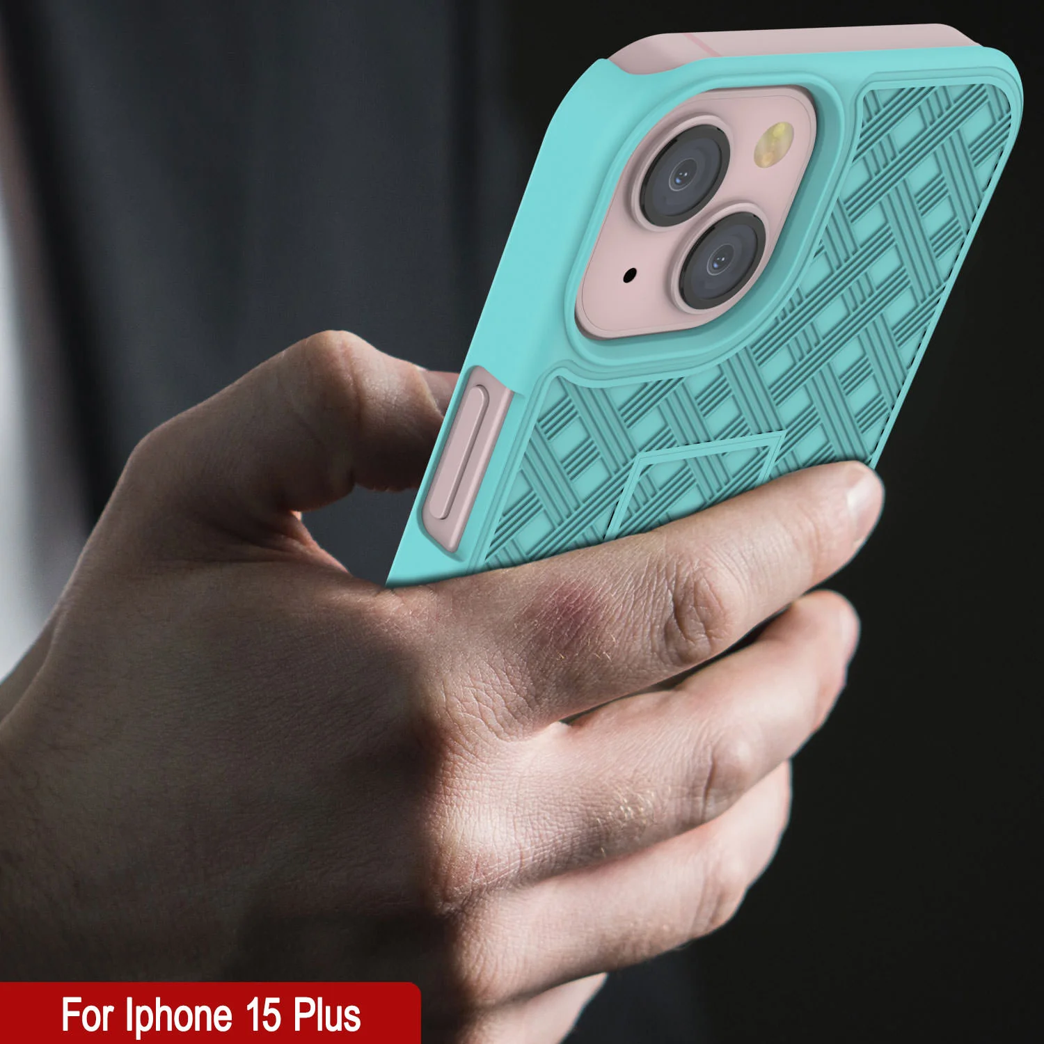 iPhone 15 Plus Case With Tempered Glass Screen Protector, Holster Belt Clip & Built-In Kickstand [Teal]