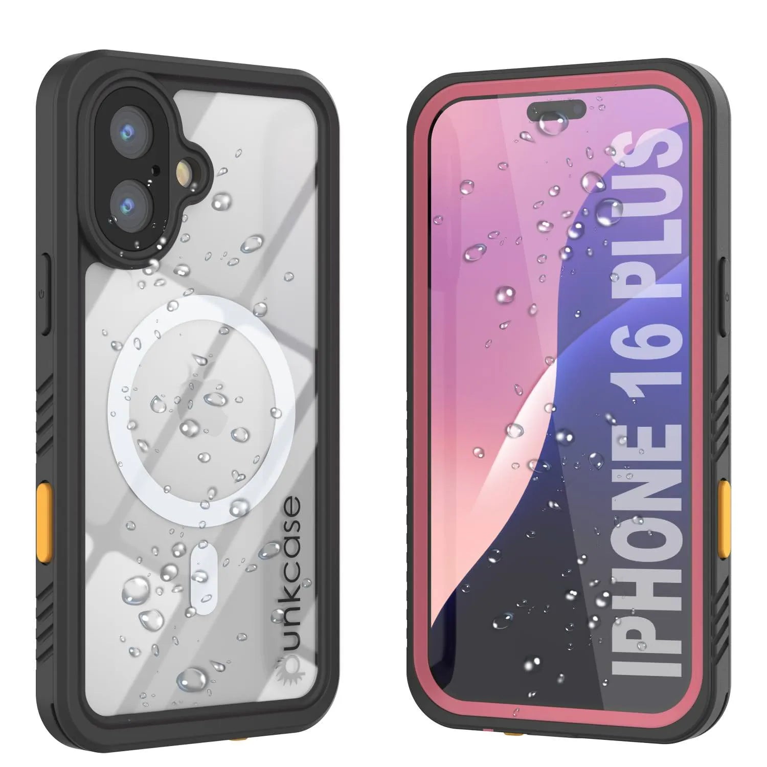 iPhone 16 Plus Waterproof Case, Punkcase [Extreme Mag Series] Armor Cover W/ Built In Screen Protector [Pink]