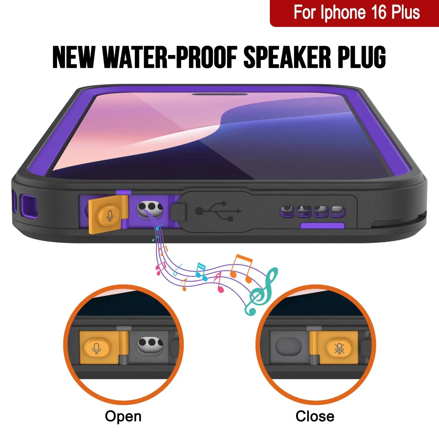 iPhone 16 Plus Waterproof Case, Punkcase [Extreme Mag Series] Armor Cover W/ Built In Screen Protector [Purple]