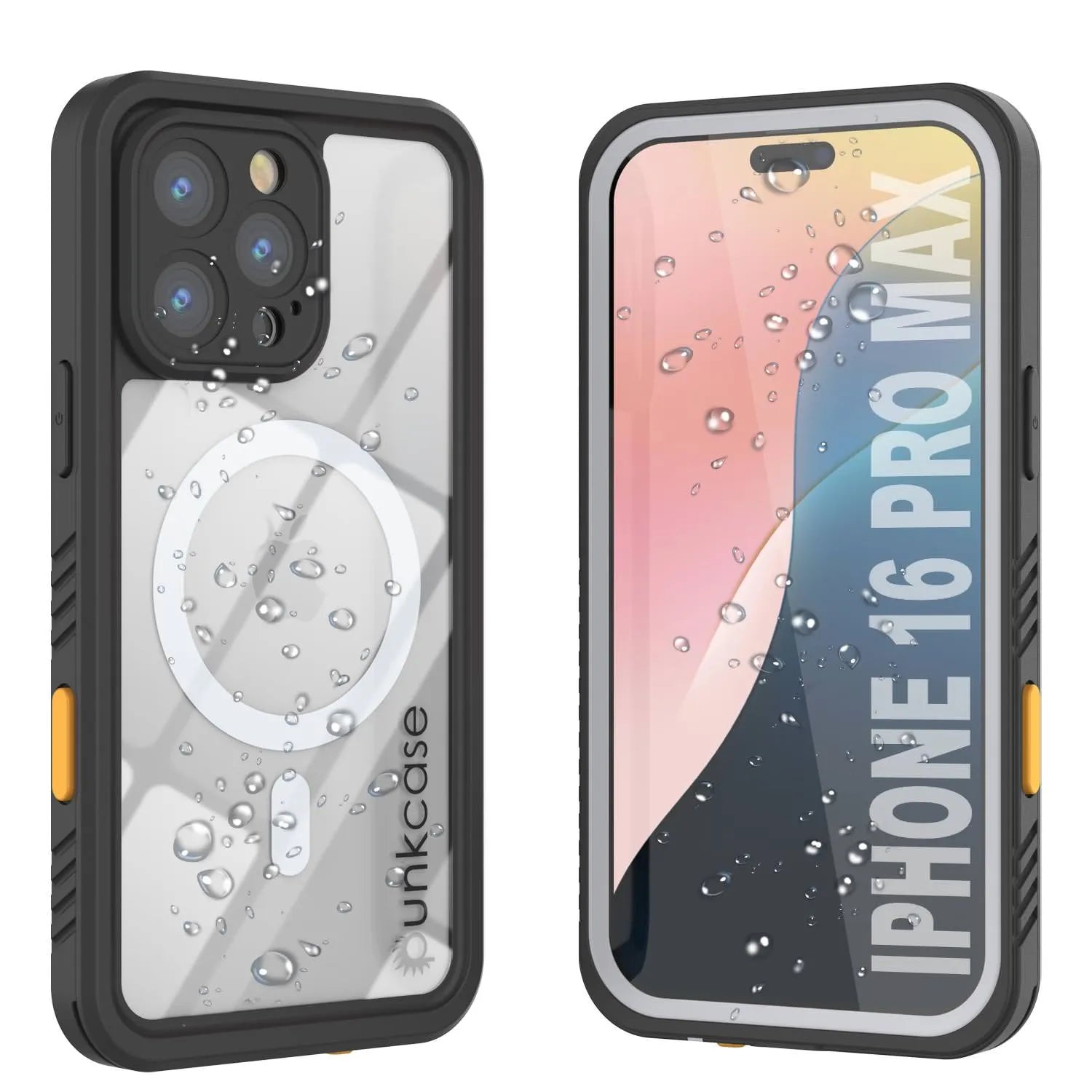 iPhone 16 Pro Max Waterproof Case, Punkcase [Extreme Mag Series] Armor Cover W/ Built In Screen Protector [White]