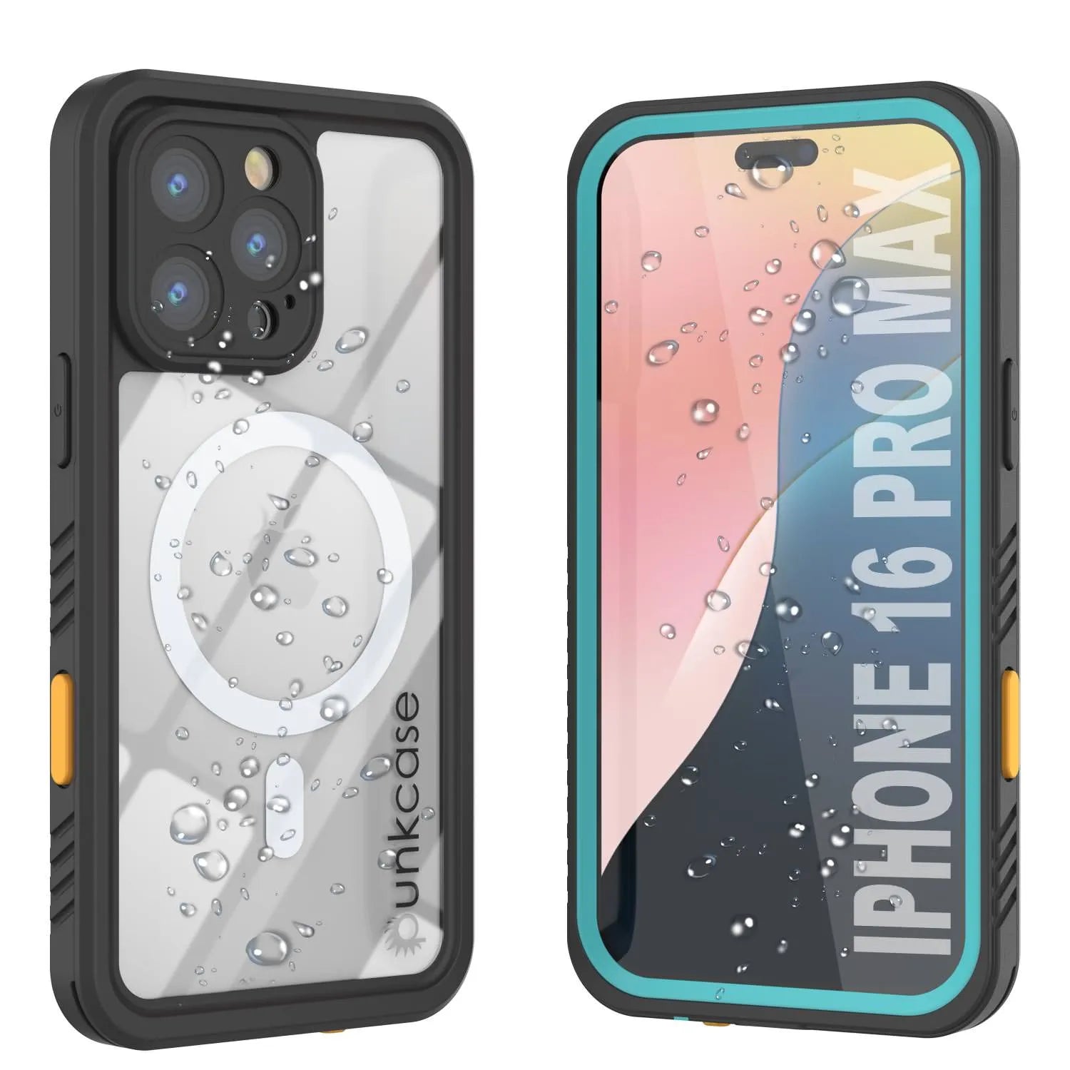 iPhone 16 Pro Max Waterproof Case, Punkcase [Extreme Mag Series] Armor Cover W/ Built In Screen Protector [Teal]