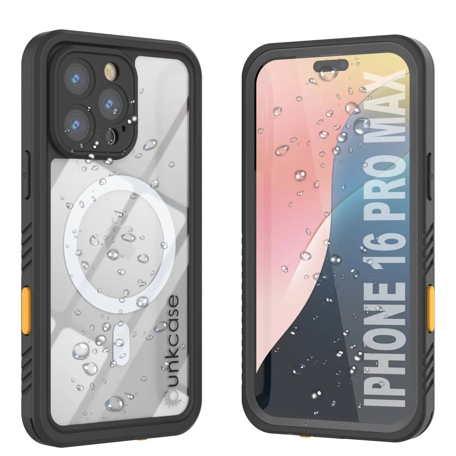 iPhone 16 Pro Max Waterproof Case, Punkcase [Extreme Mag Series] Armor Cover W/ Built In Screen Protector [Grey]