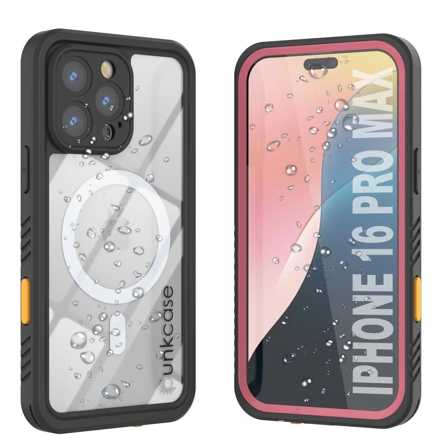 Products iPhone 16 Pro Max Waterproof Case, Punkcase [Extreme Mag Series] Armor Cover W/ Built In Screen Protector [Pink]